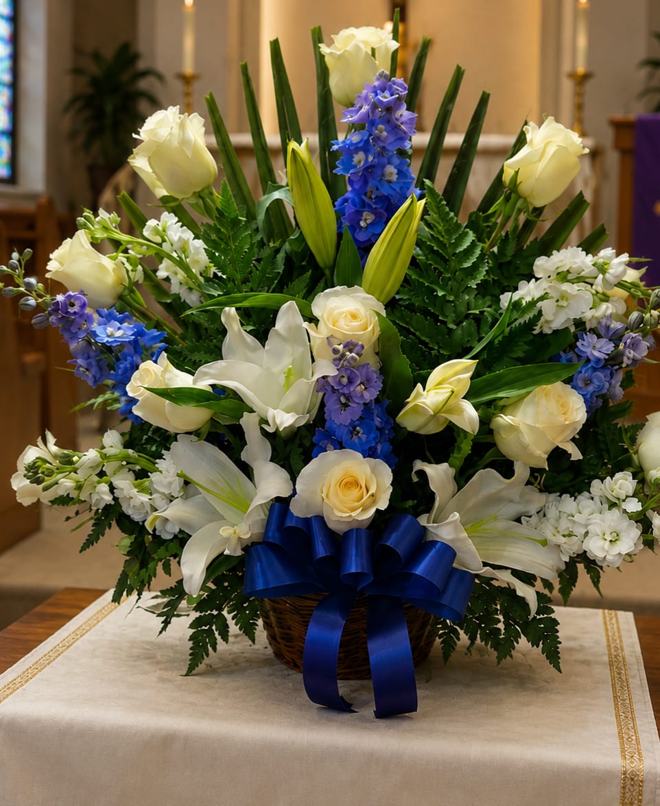 Blue serenity basket