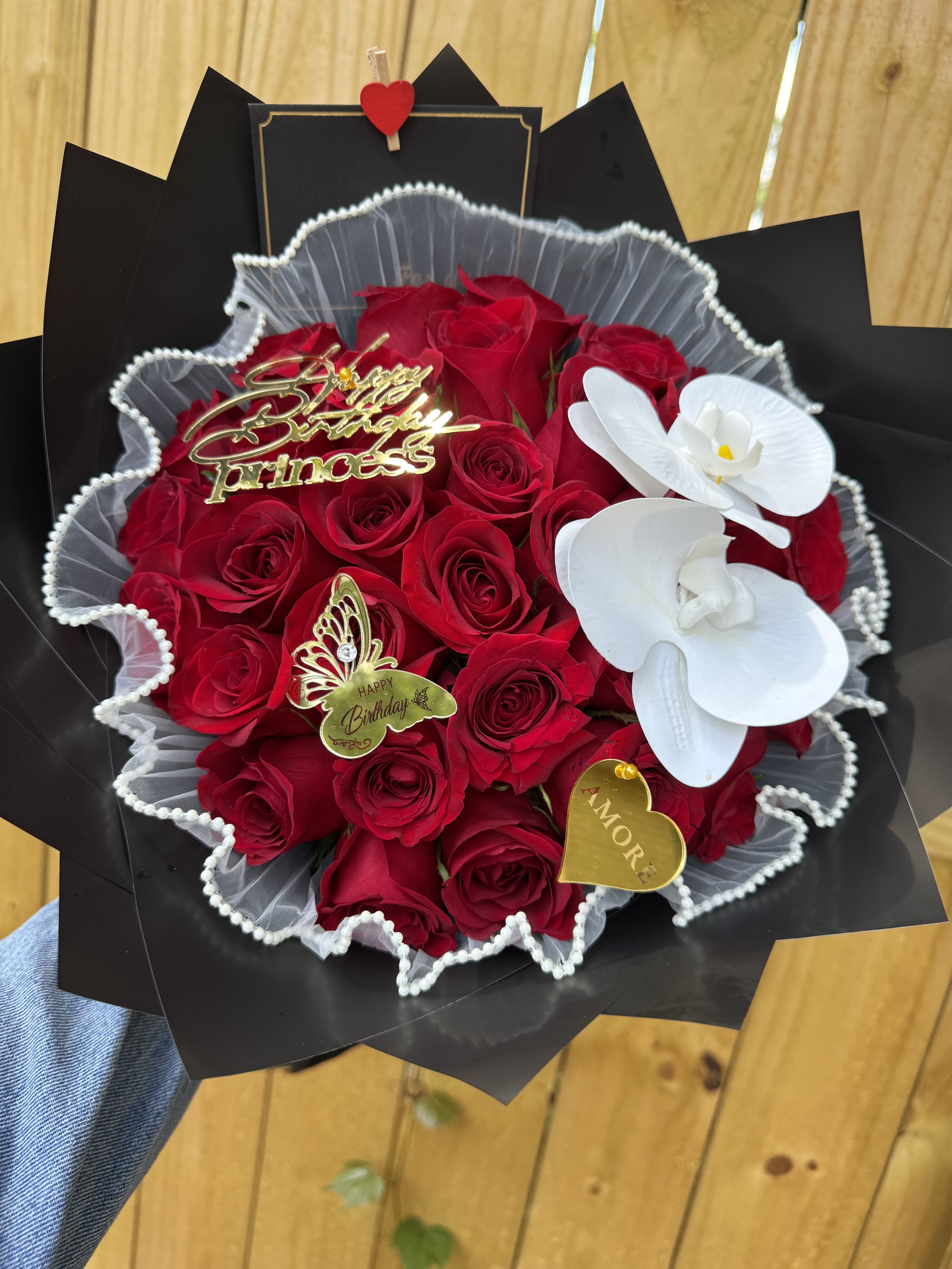 Luxury Rose Bouquet with Orchid Accents