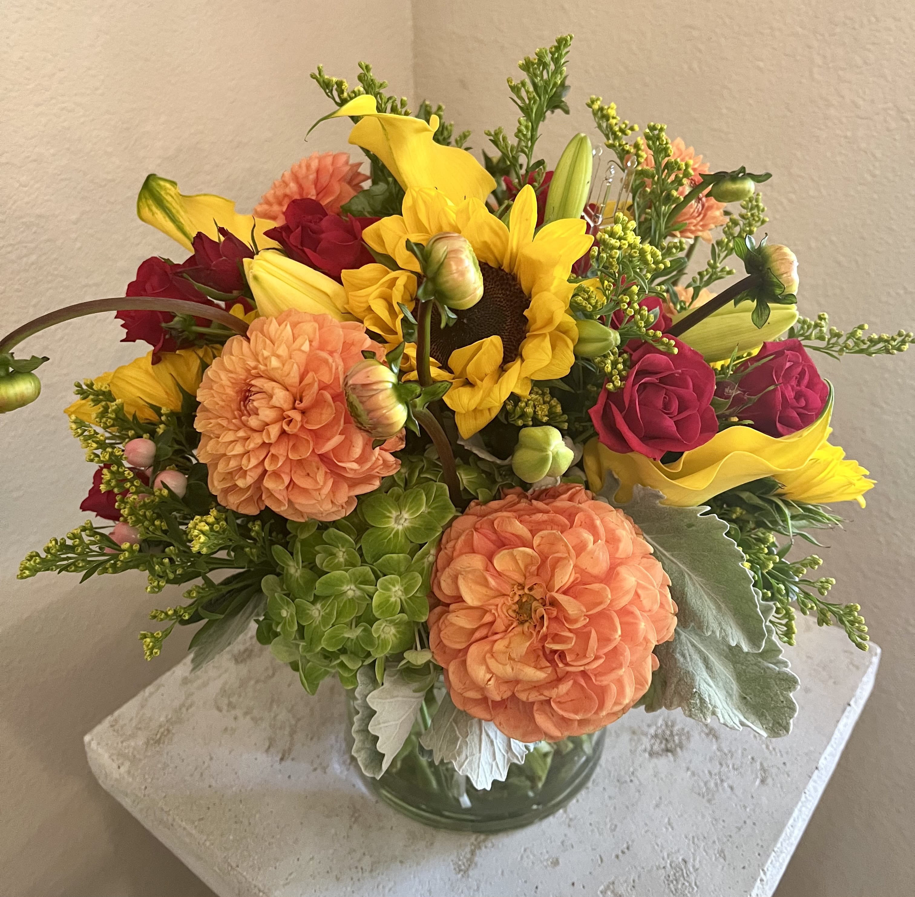Colorful Square Taper Vase