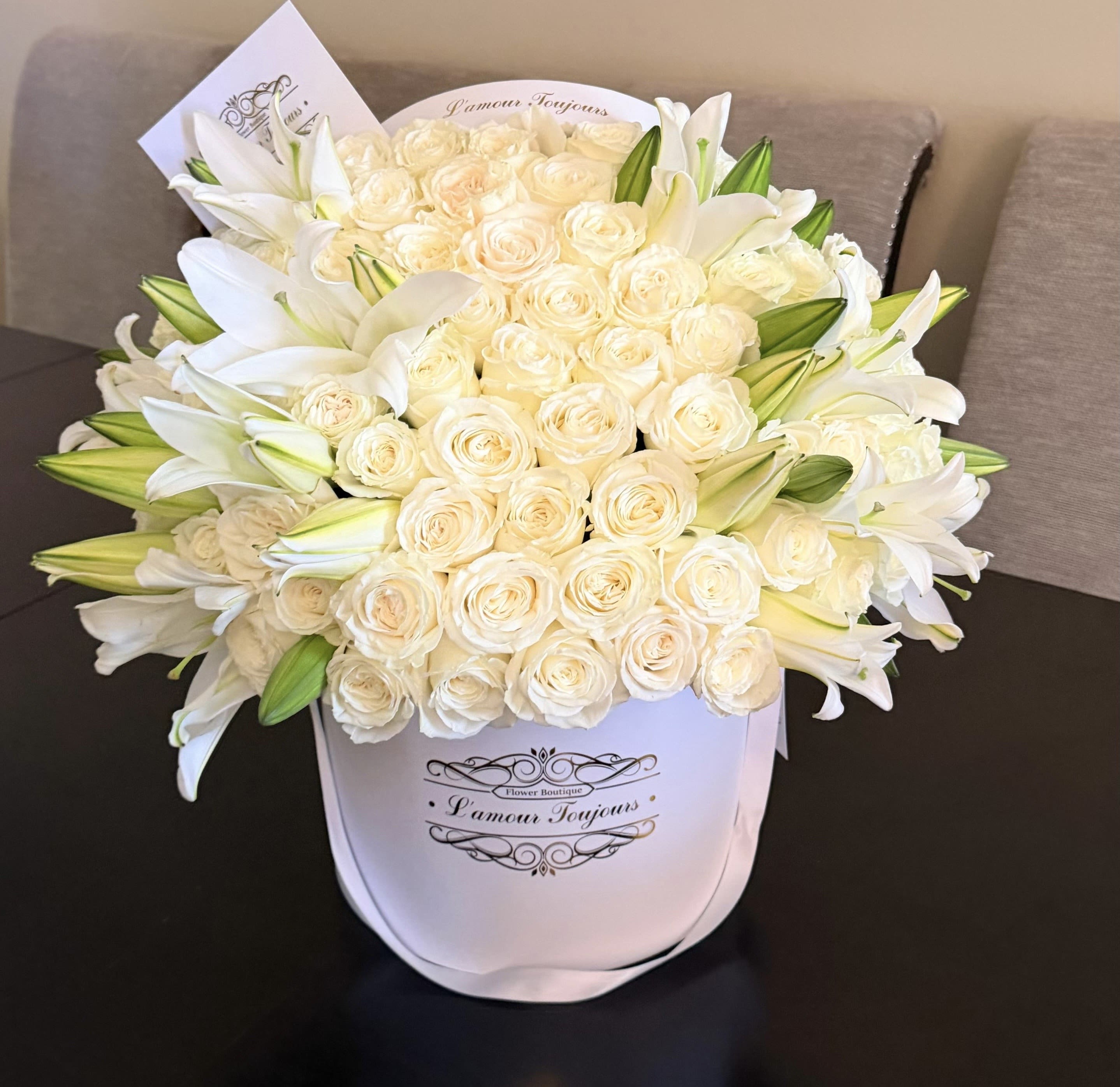 White Lilies And Roses Signature Box 