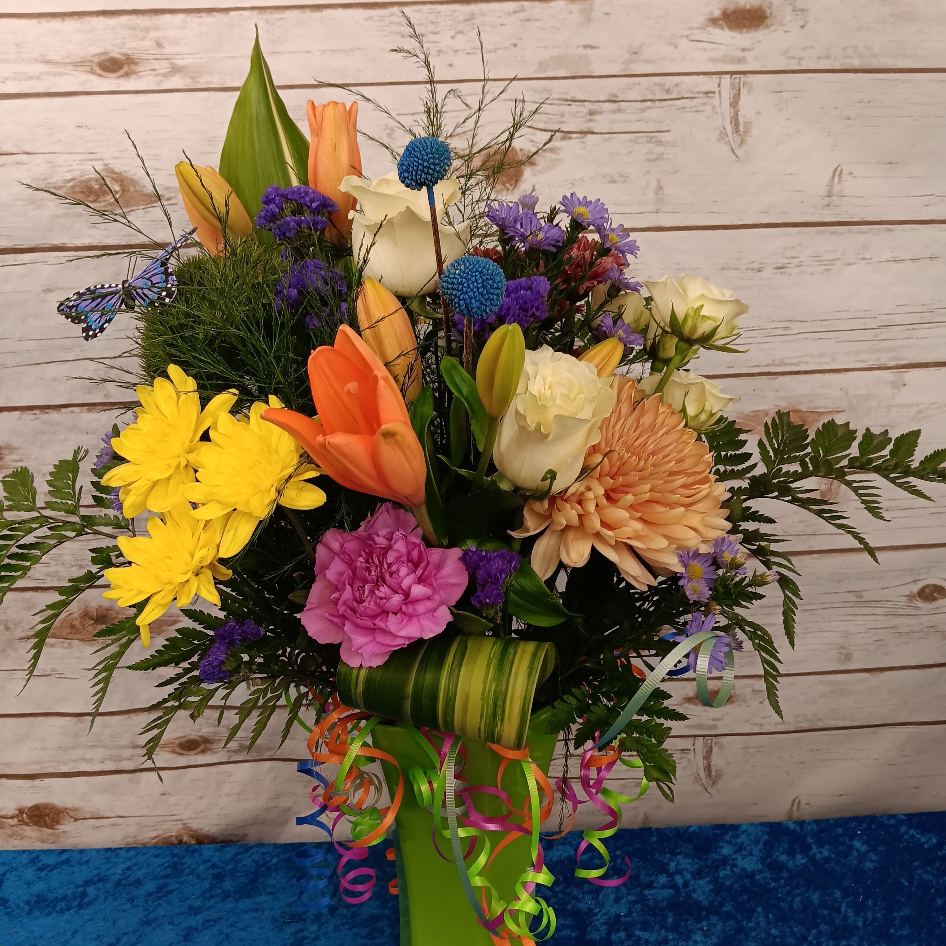 Fireworks in a Vase with a Butterfly