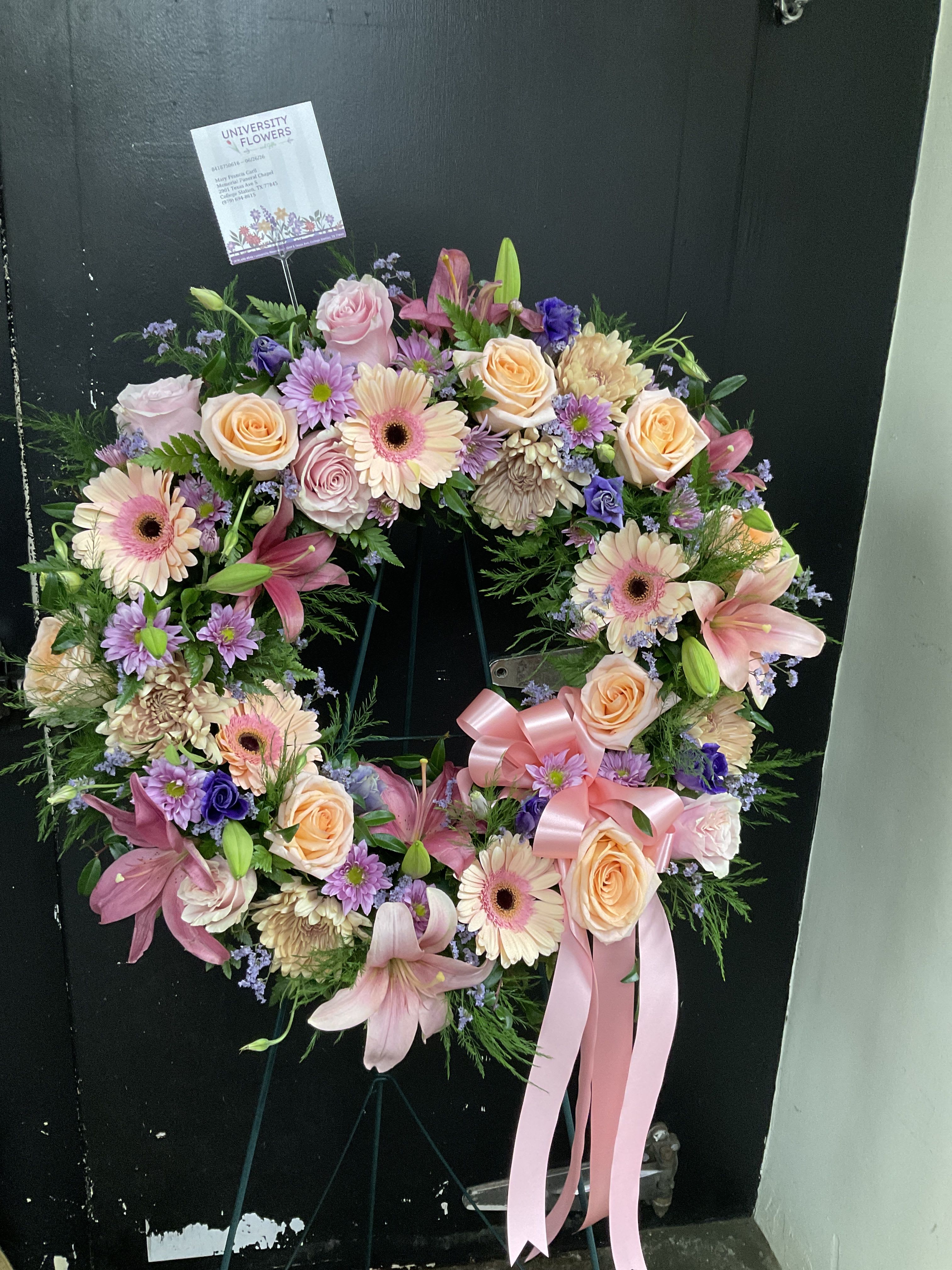 Pink and Peach Grace Wreath