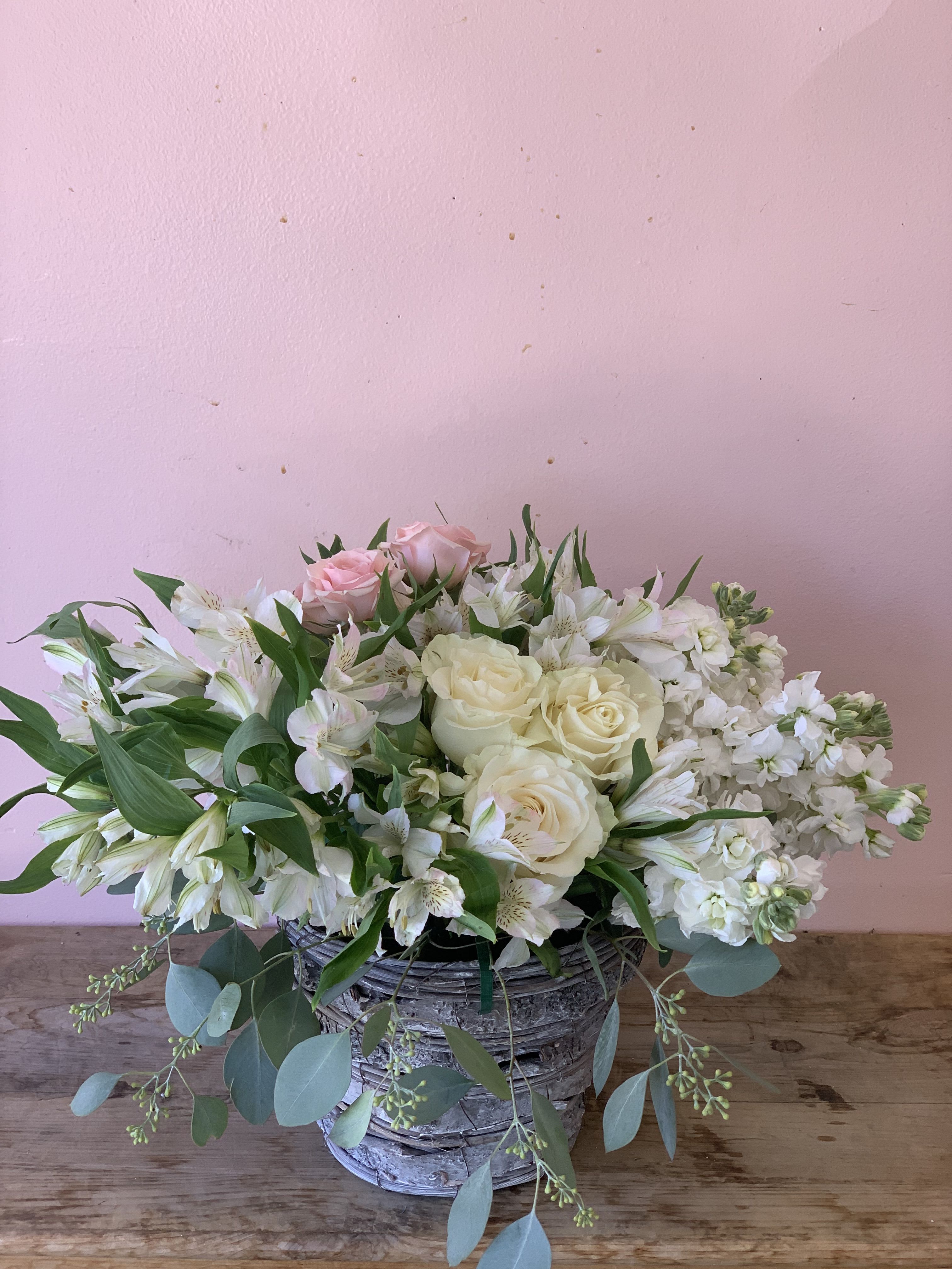 Lovely life baskest floral arrangement - w647