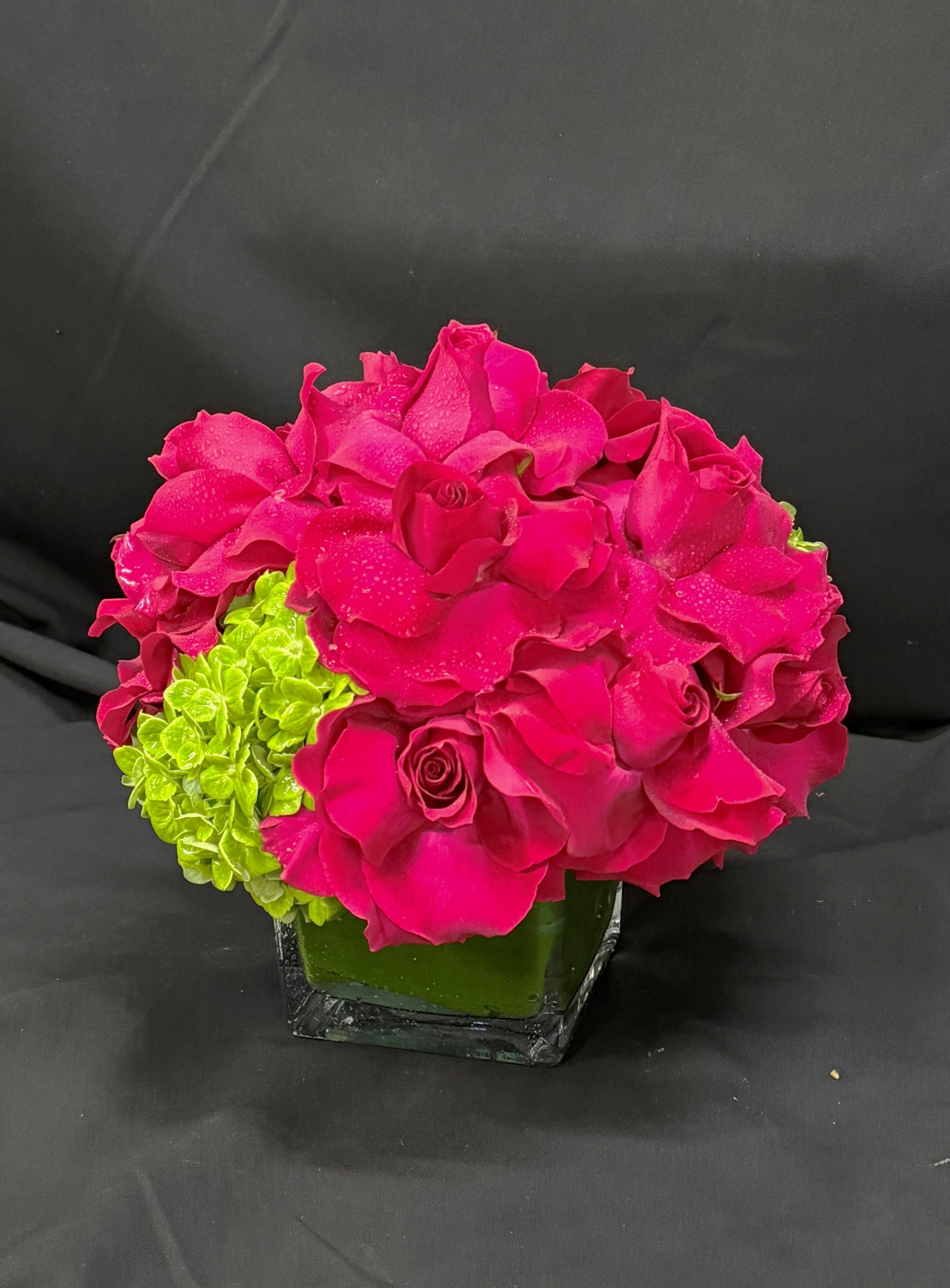 Hot Pink Rose Cube