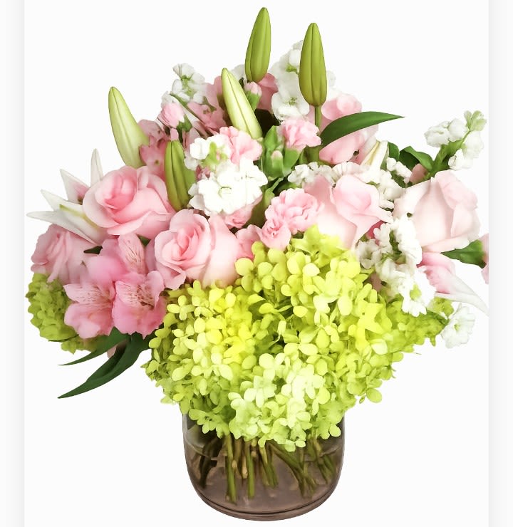Blush Garden Hydrangea Rose Bouquet