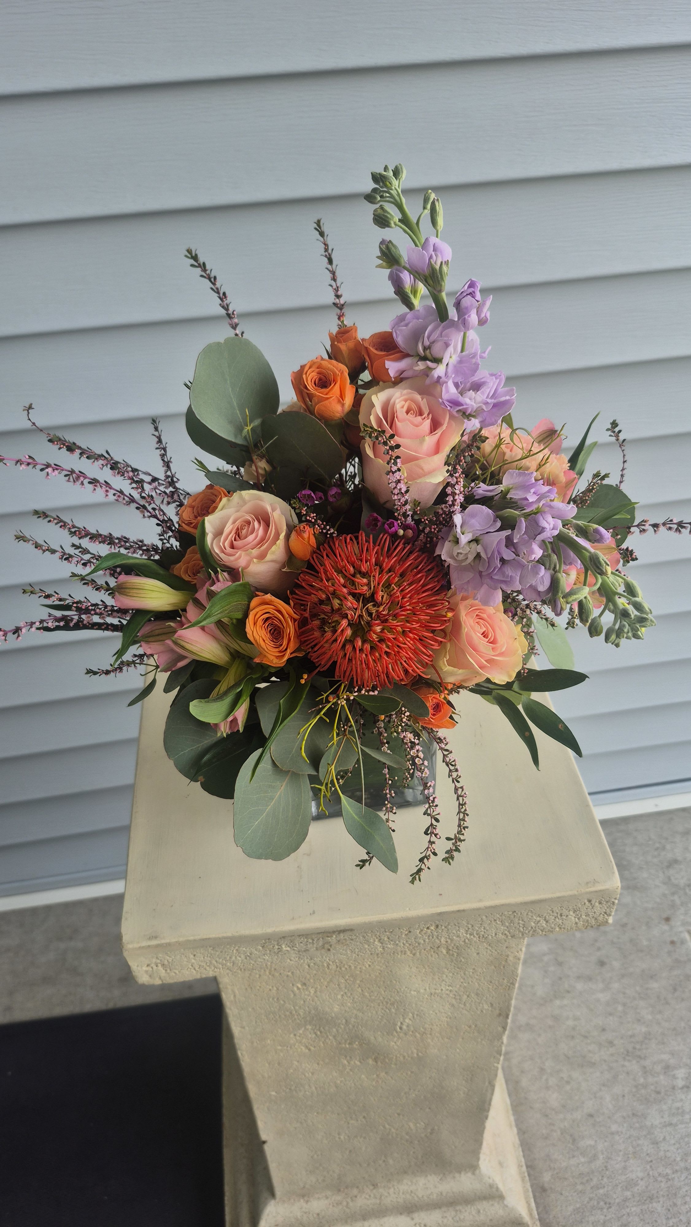 pink and orange, vibrant happy arrangement