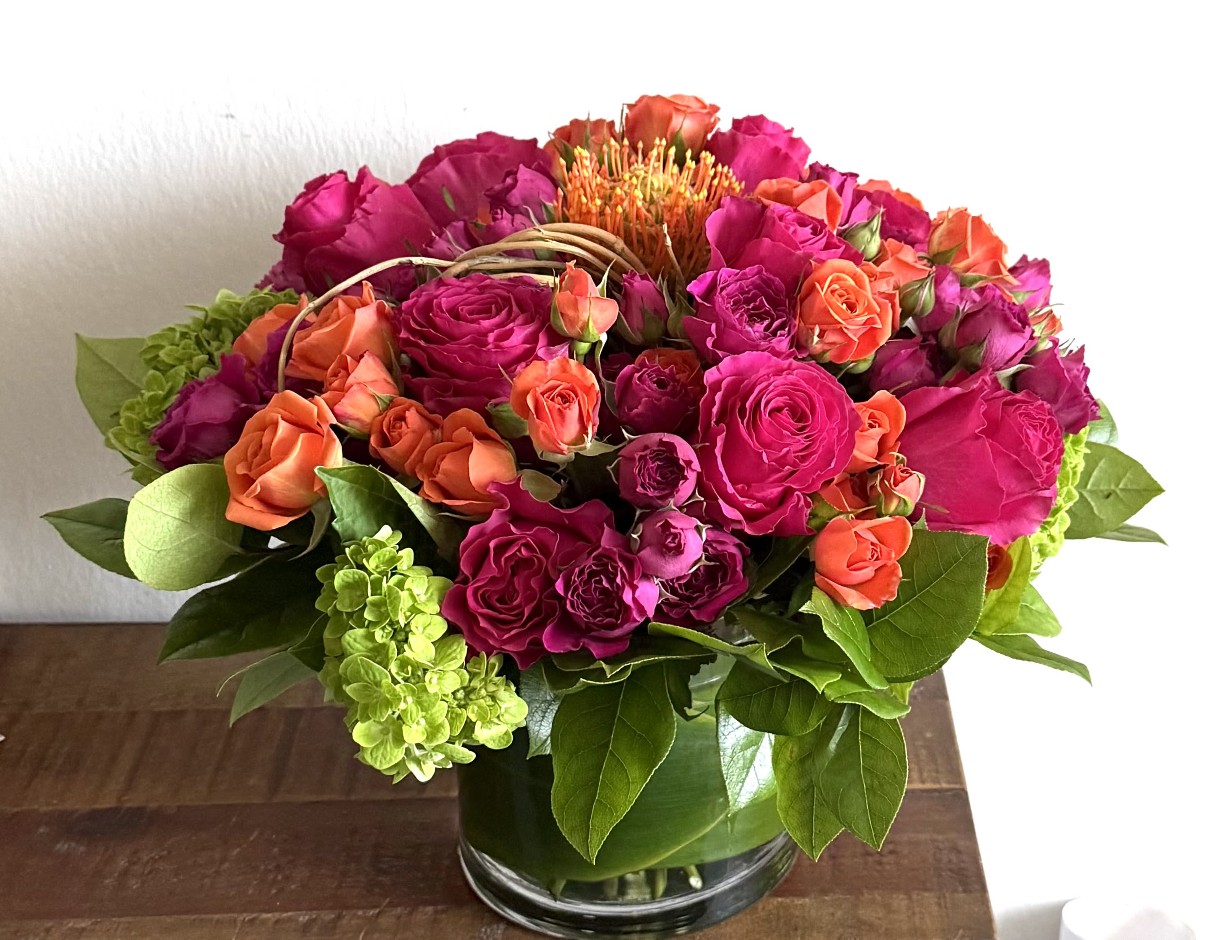 Hot pink and orange bouquet.