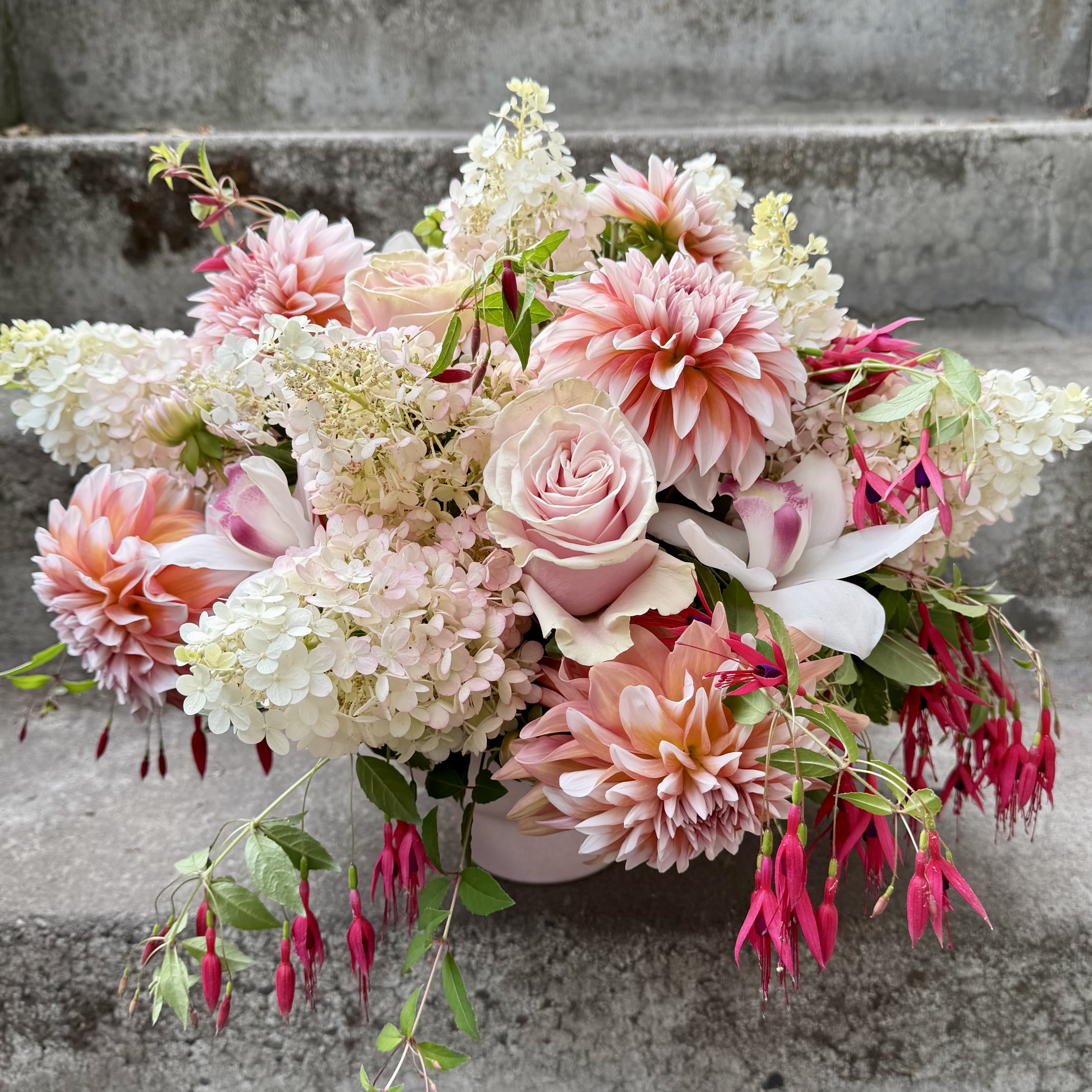 Large desk, coffee table or kitchen table florals