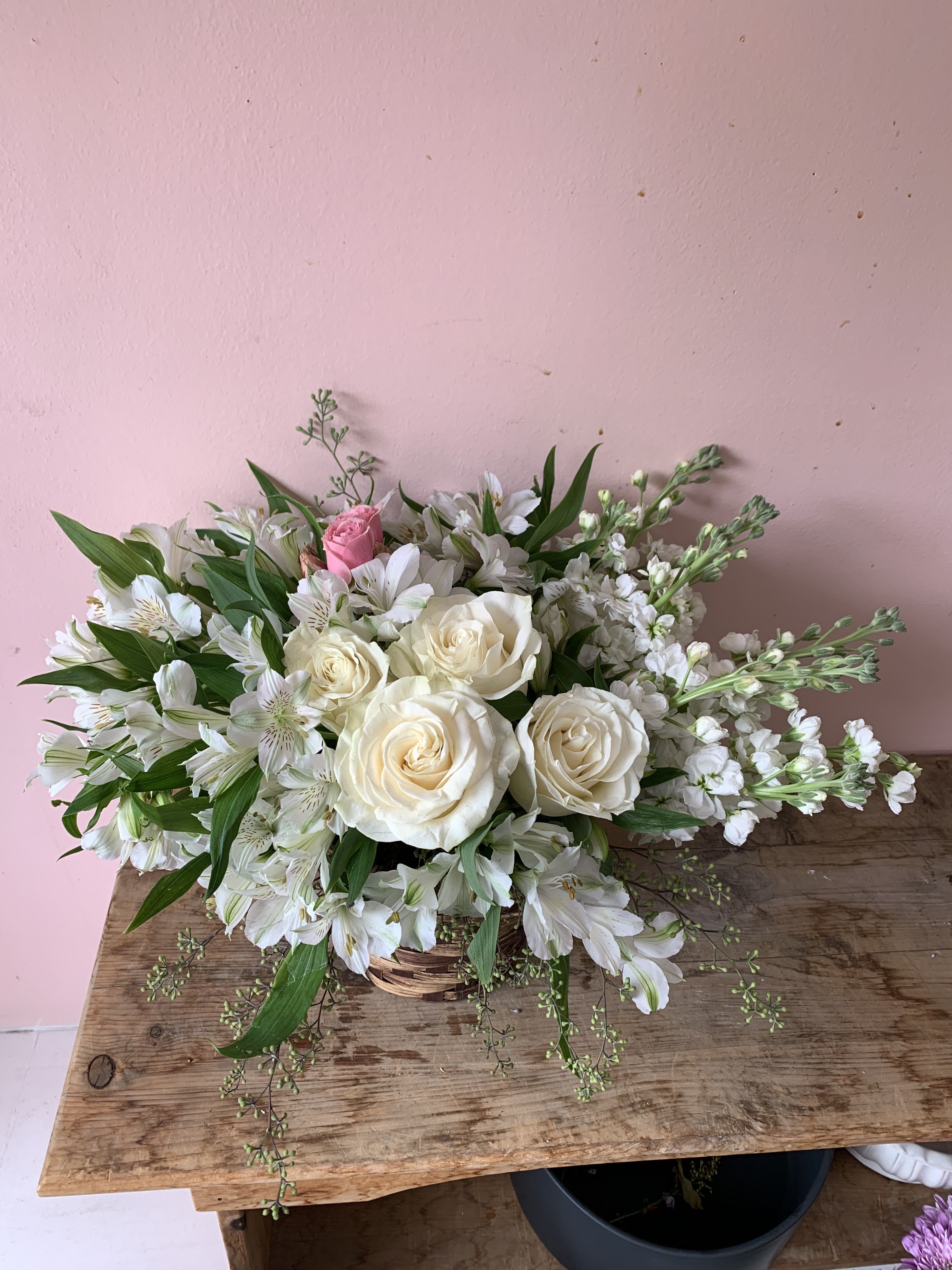 Lovely life baskest floral arrangement - w647