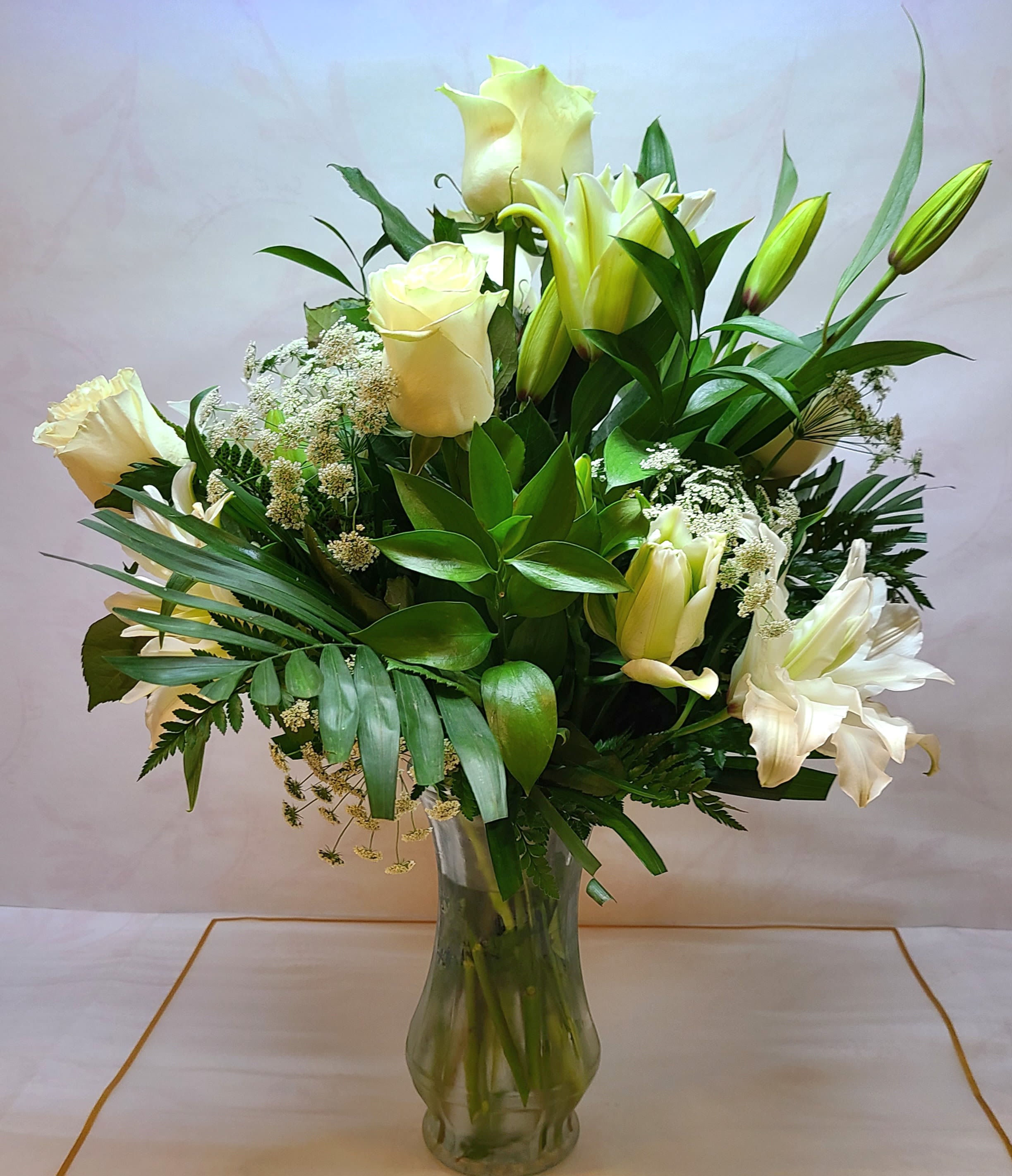Classic All White vase arrangement