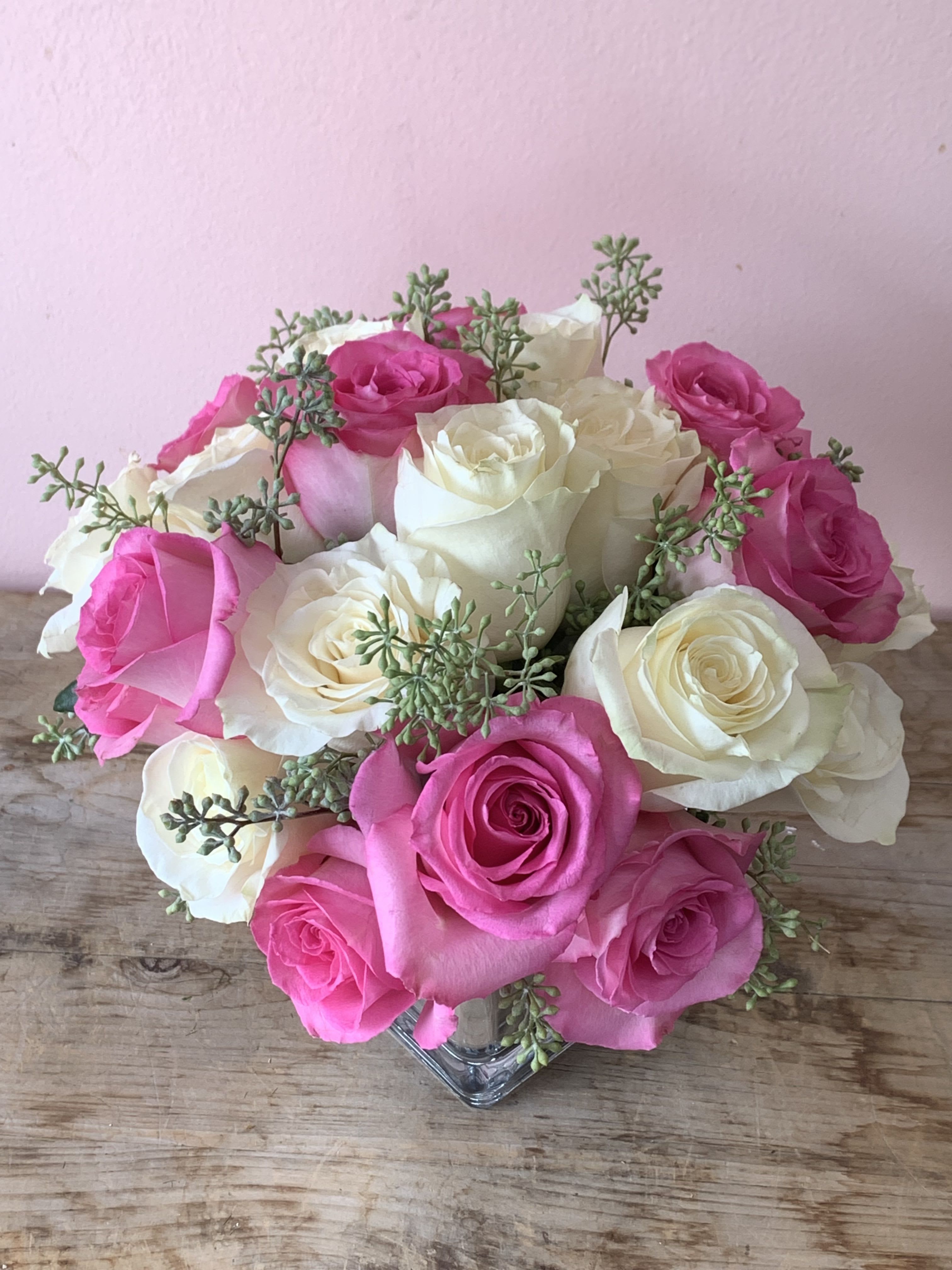 Classic Romance: 24 Red & White Roses