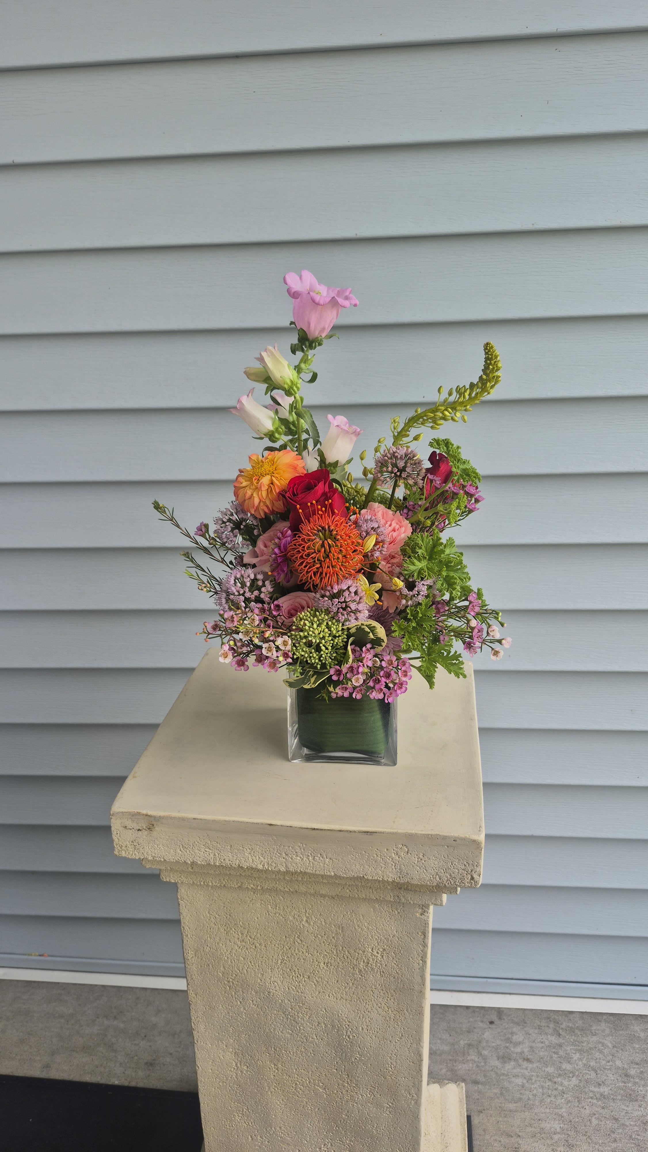 pink and orange, vibrant happy arrangement