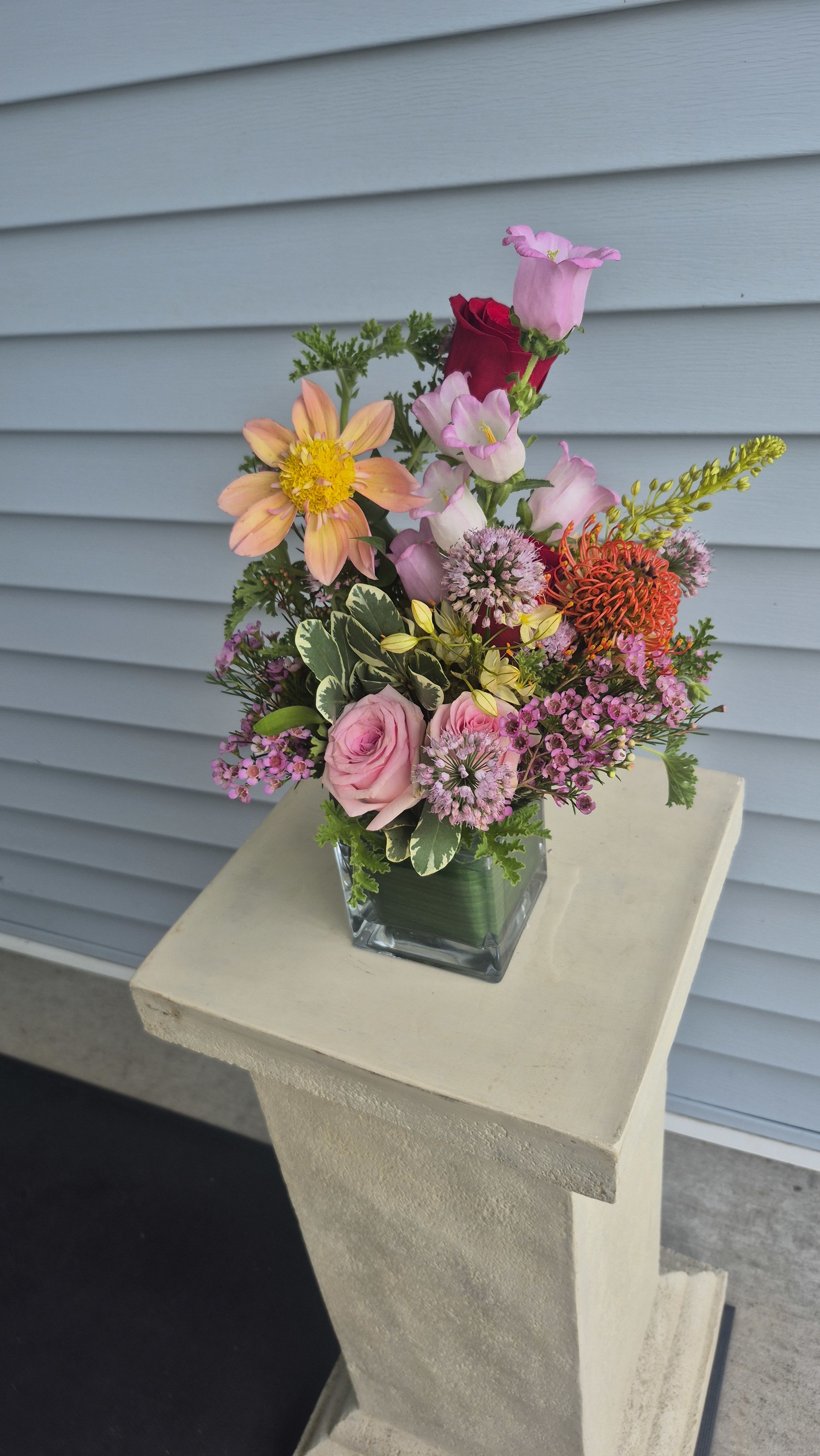 pink and orange, vibrant happy arrangement