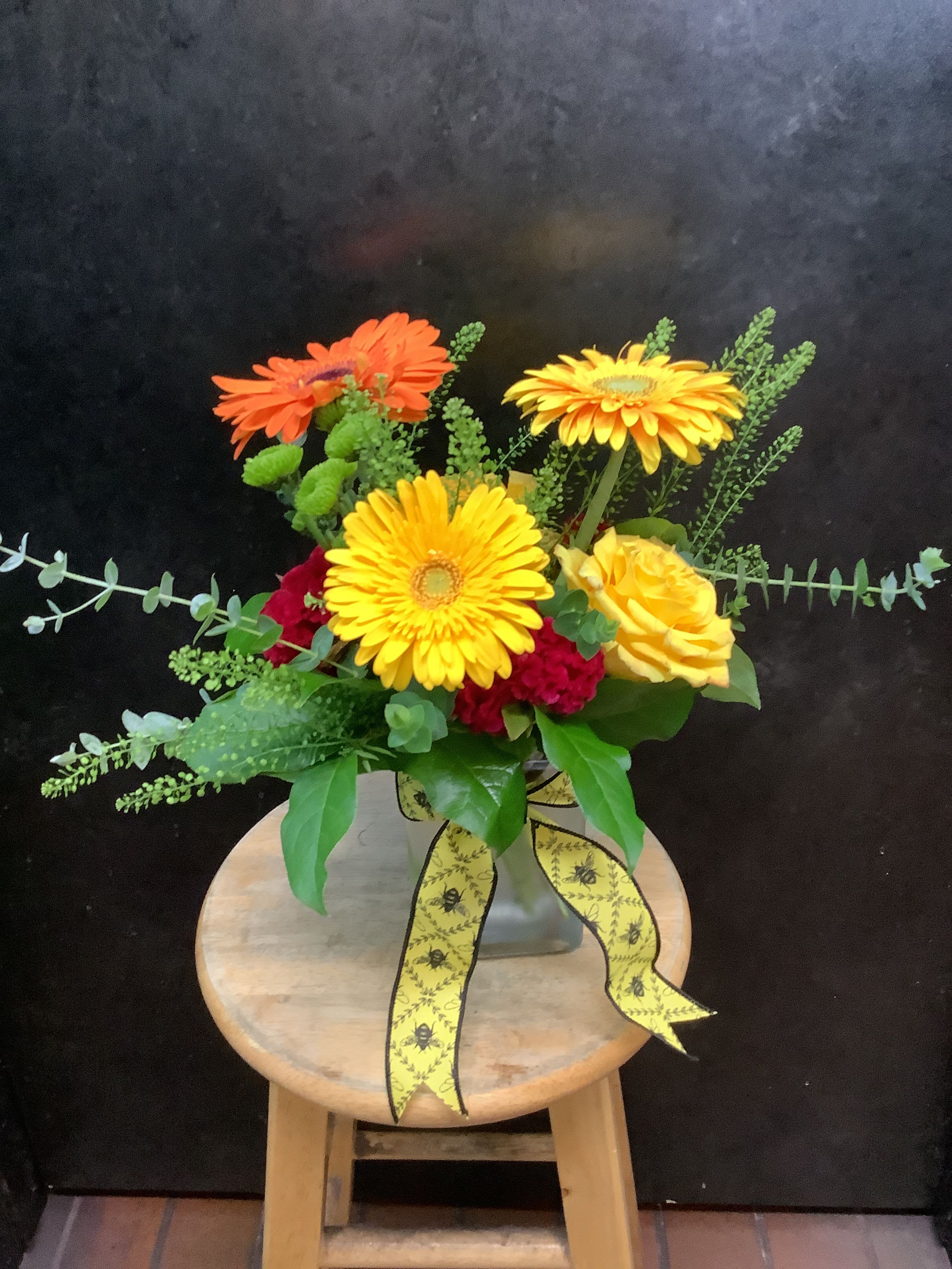 Happy in a vase