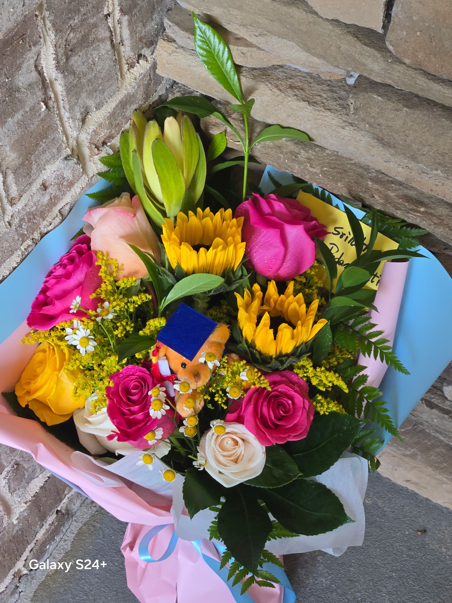 Custom Graduation Bear Wrapped Bouquet