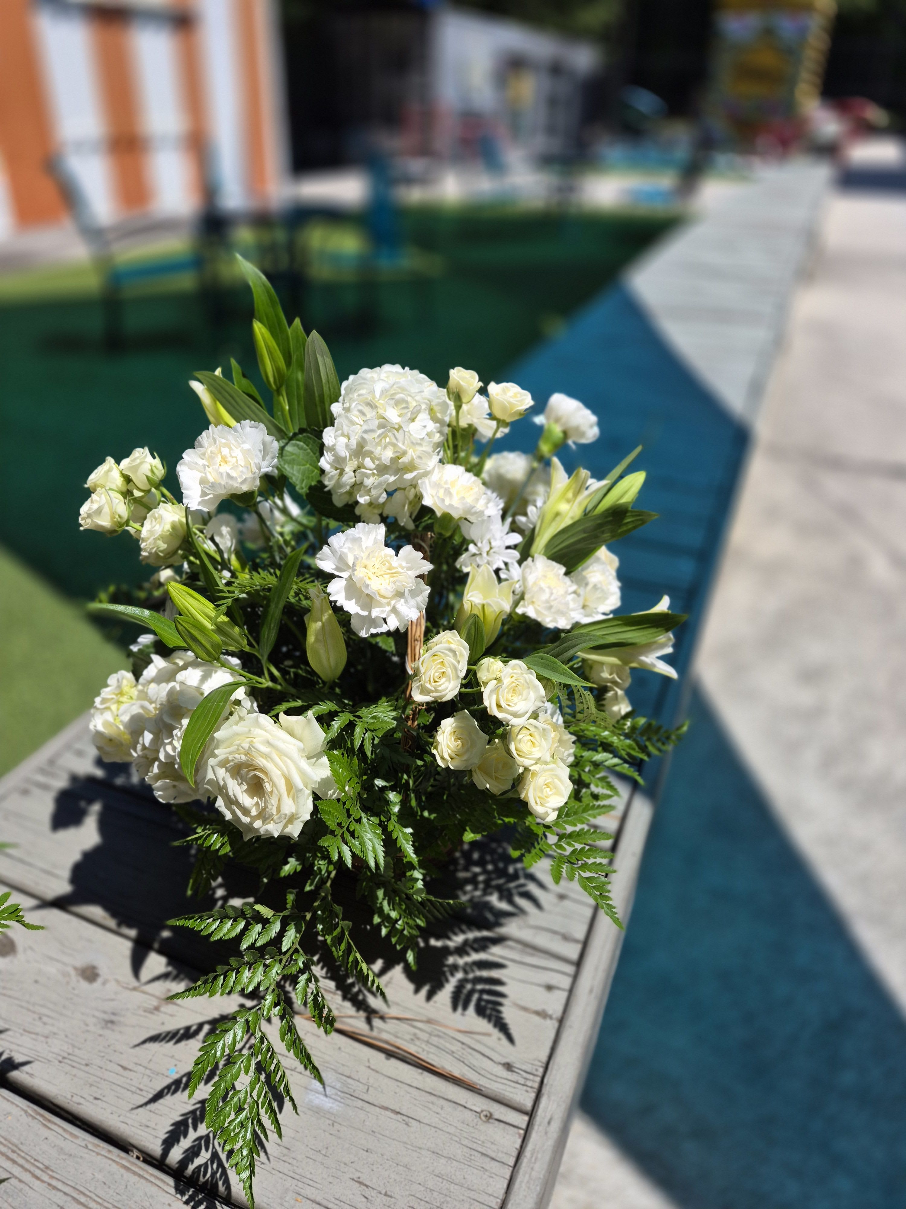 Royal Rest Sympathy Basket (White)
