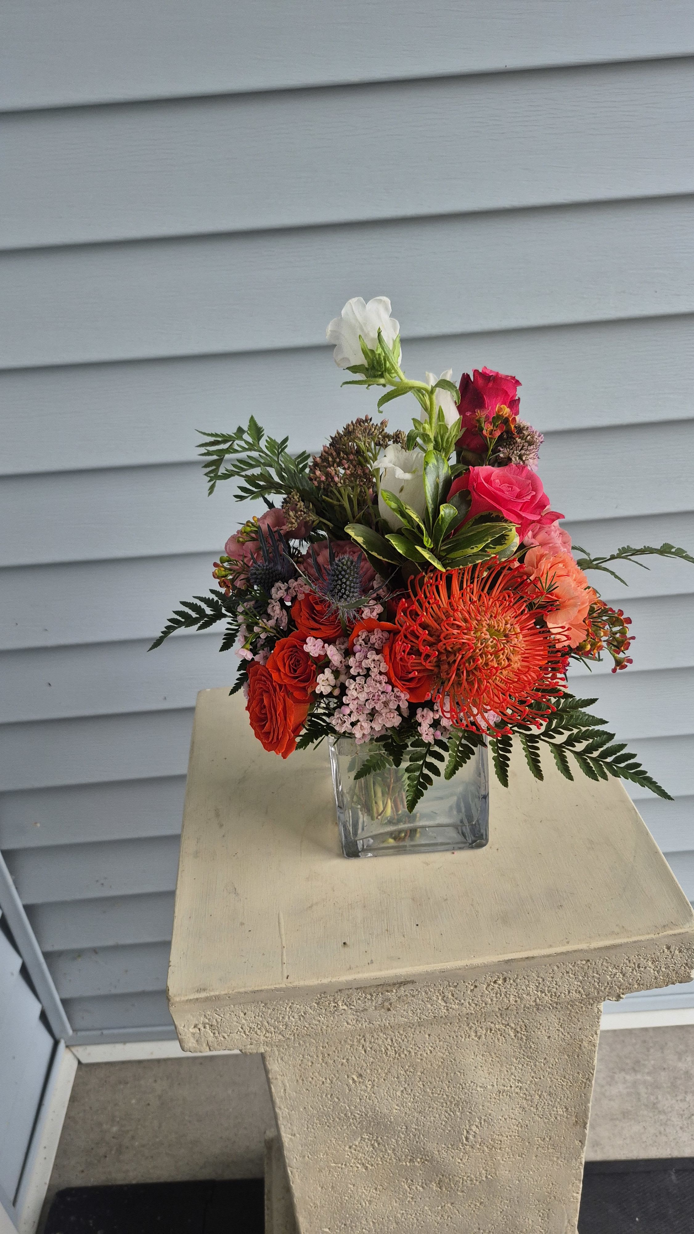 pink and orange, vibrant happy arrangement