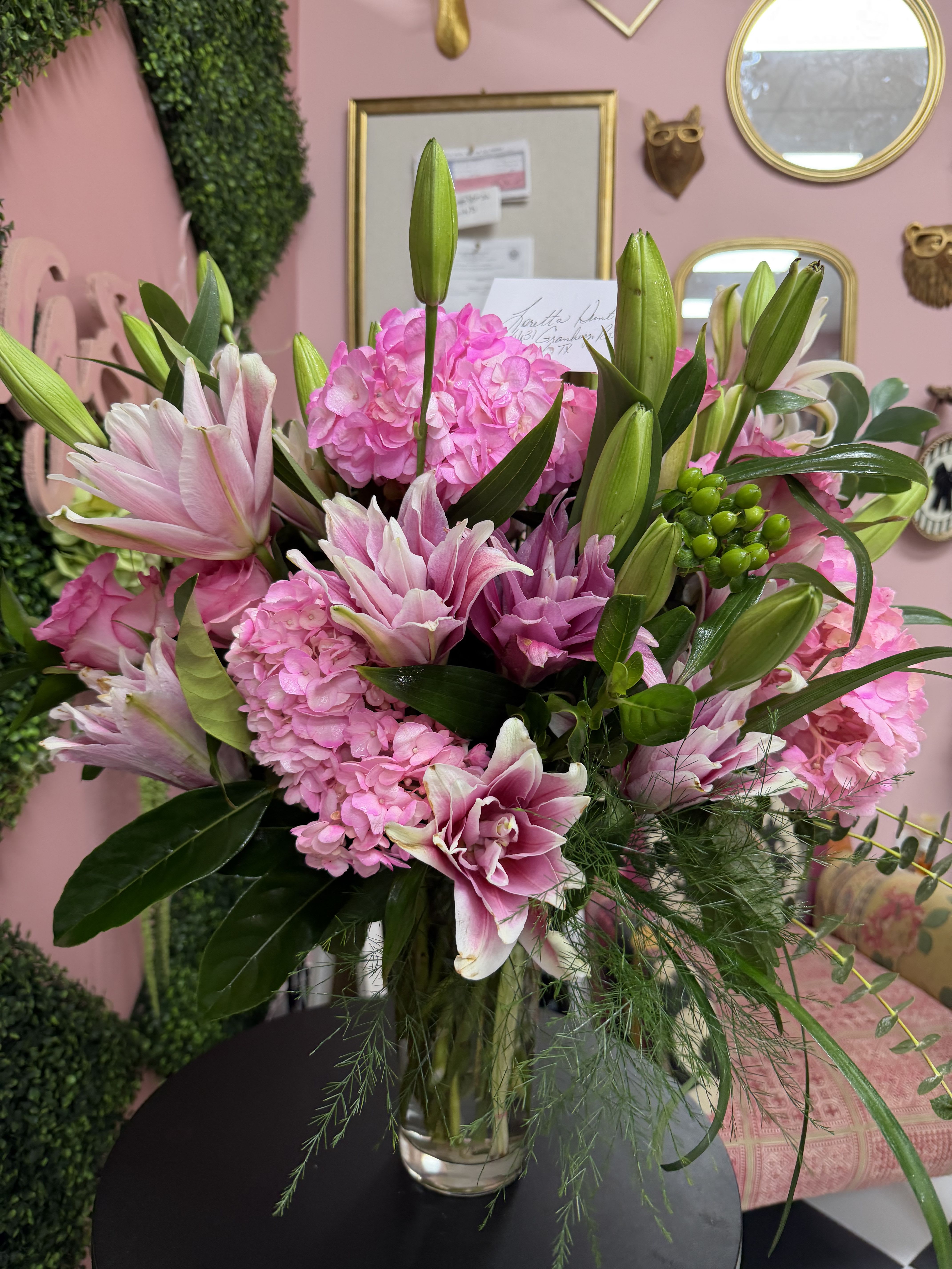 PINK "LILLIES IN BLOOM"