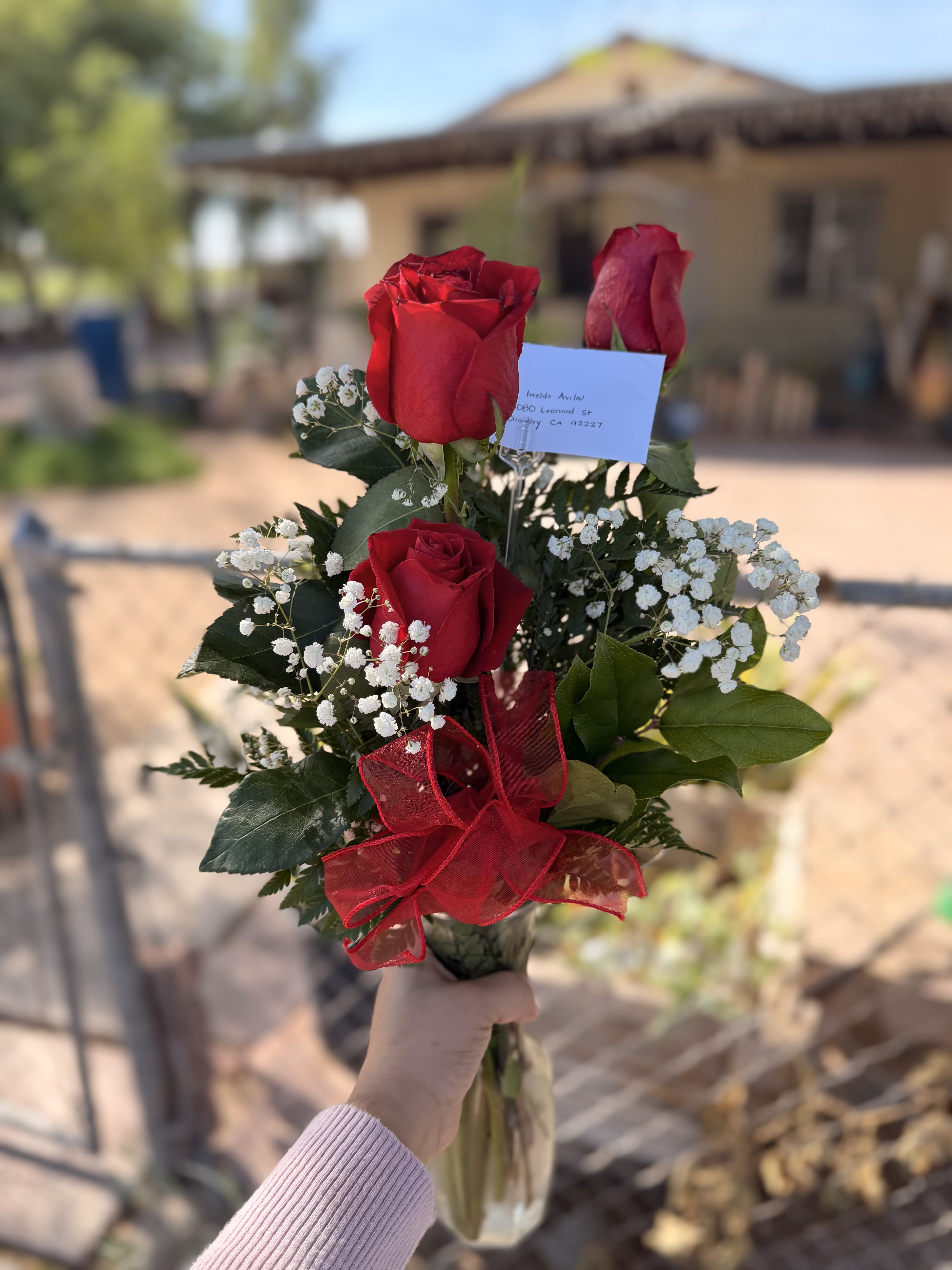 Three Rose In Vase