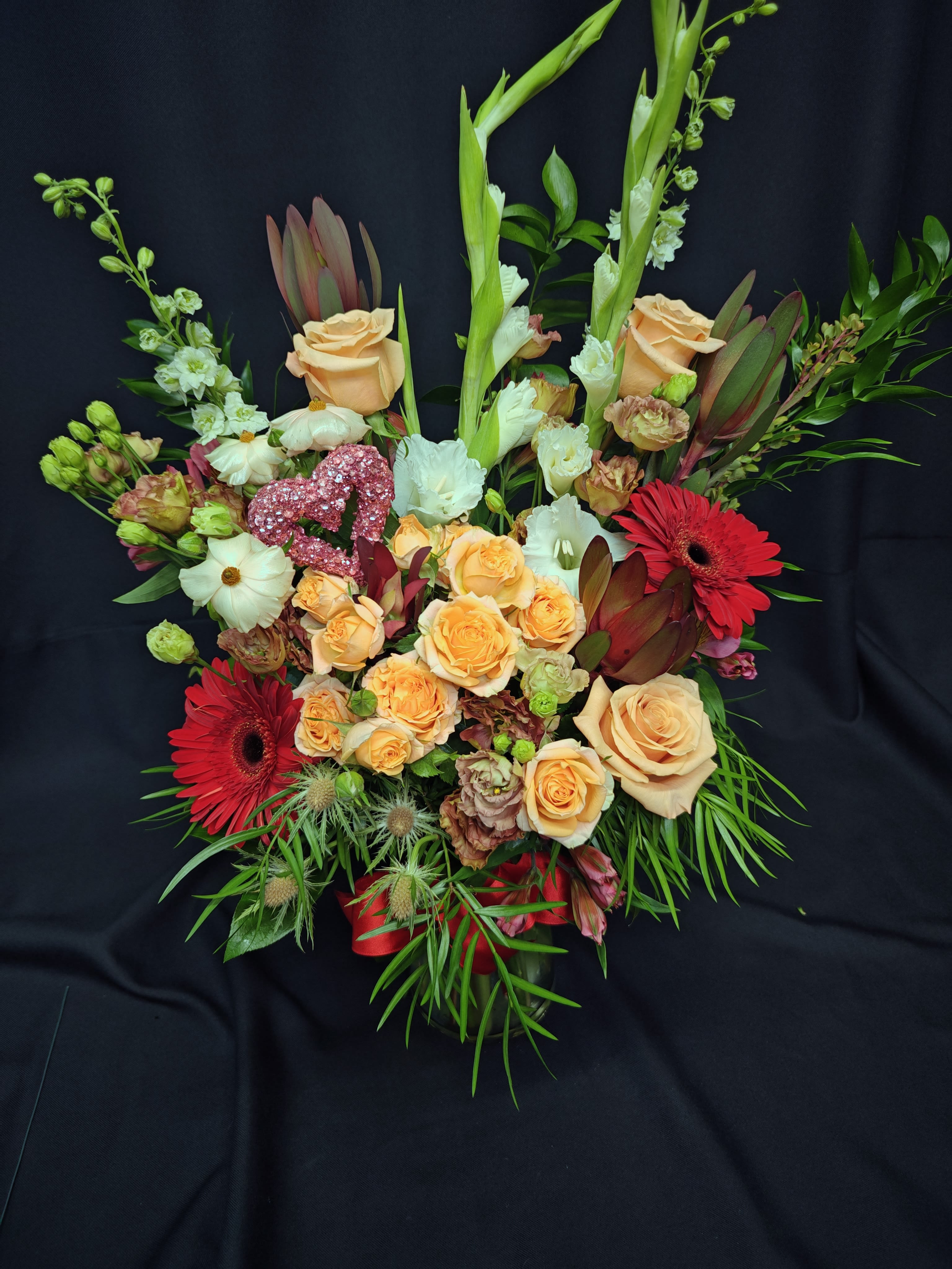 Exotic Rose mix Valentine with Orchids