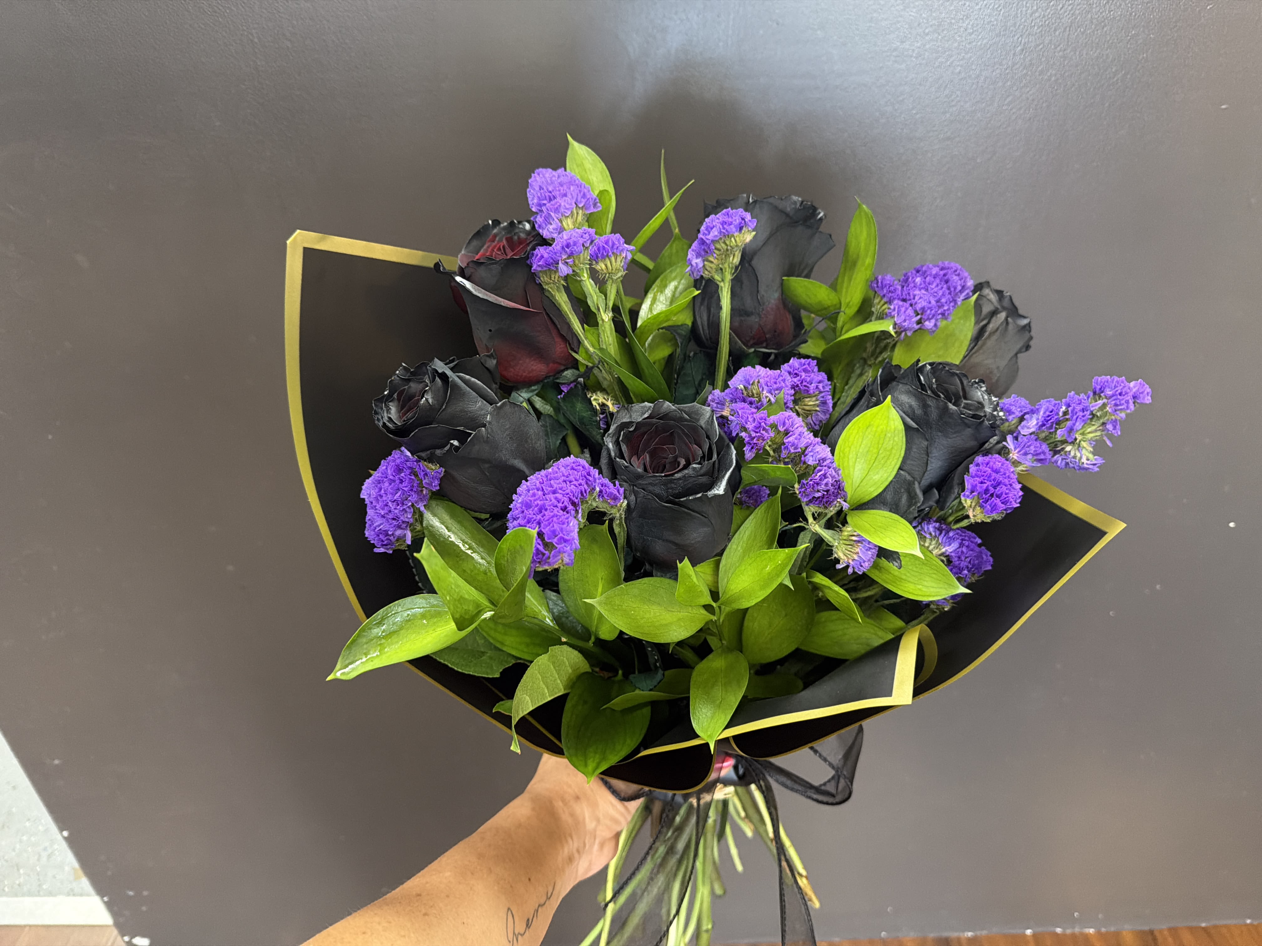 Black Rose Hand-Tied Bouquet