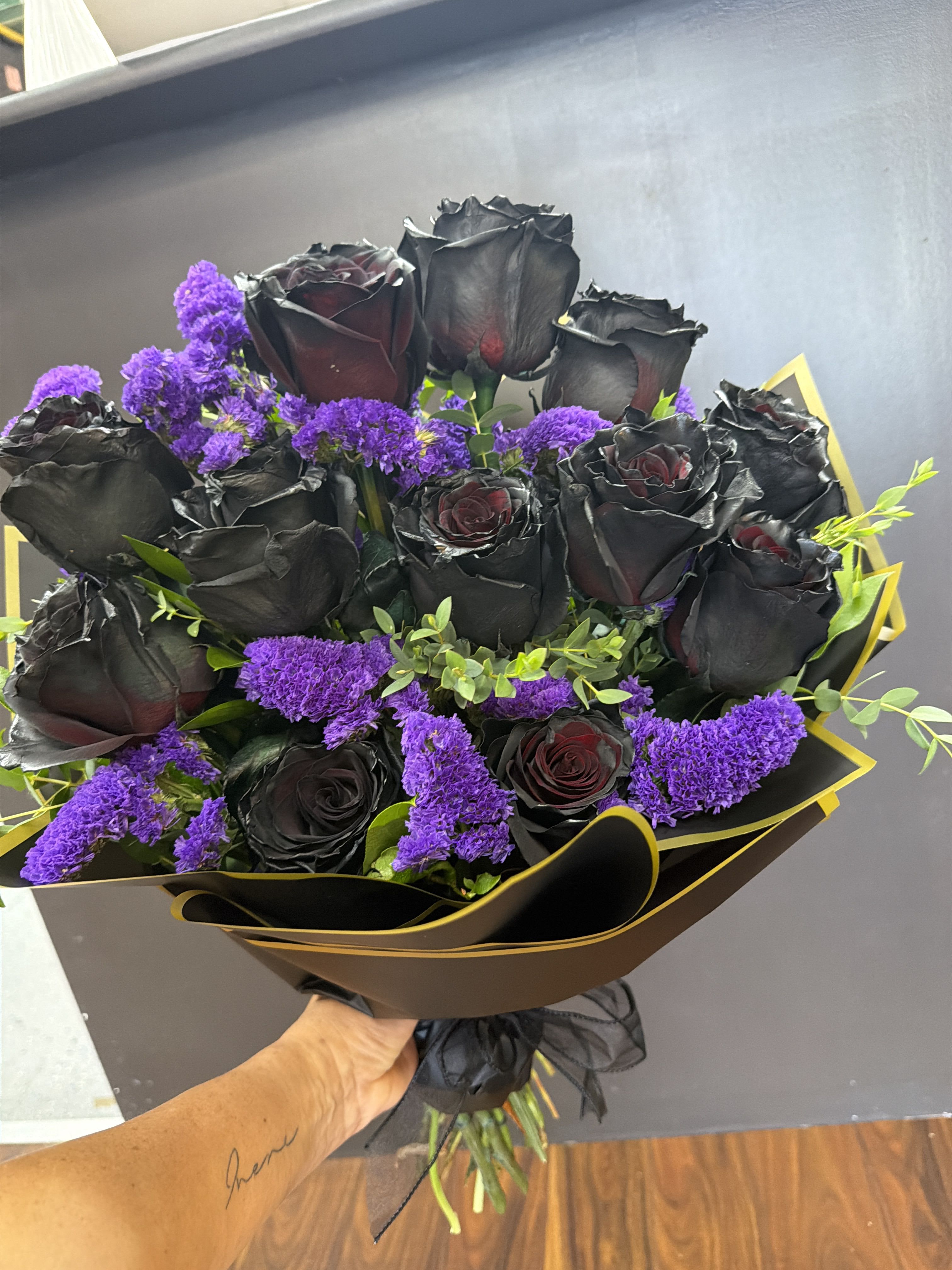 Black Rose Hand-Tied Bouquet