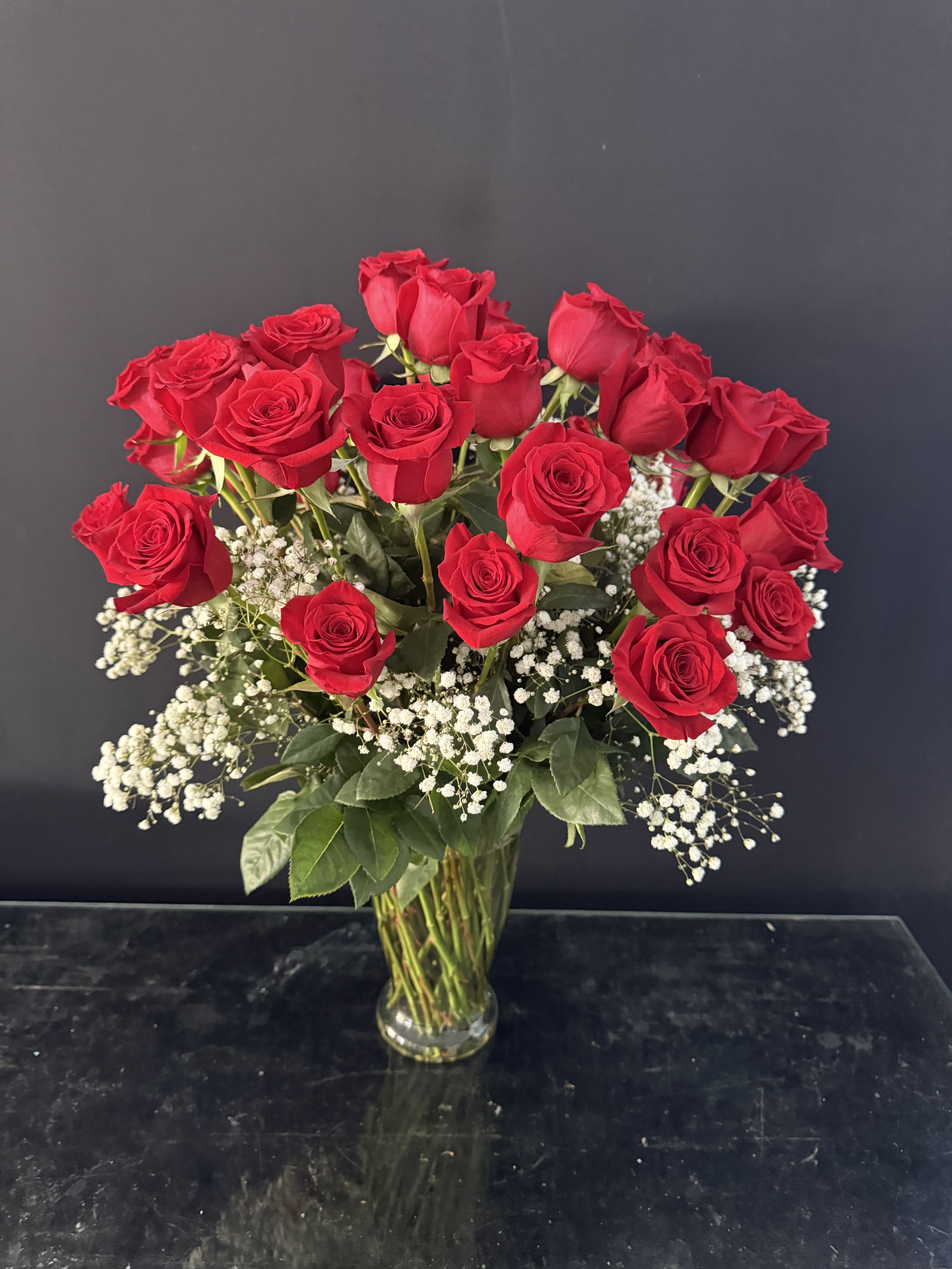 Grandeur Long Stem Rose Arrangement by BloomNation™