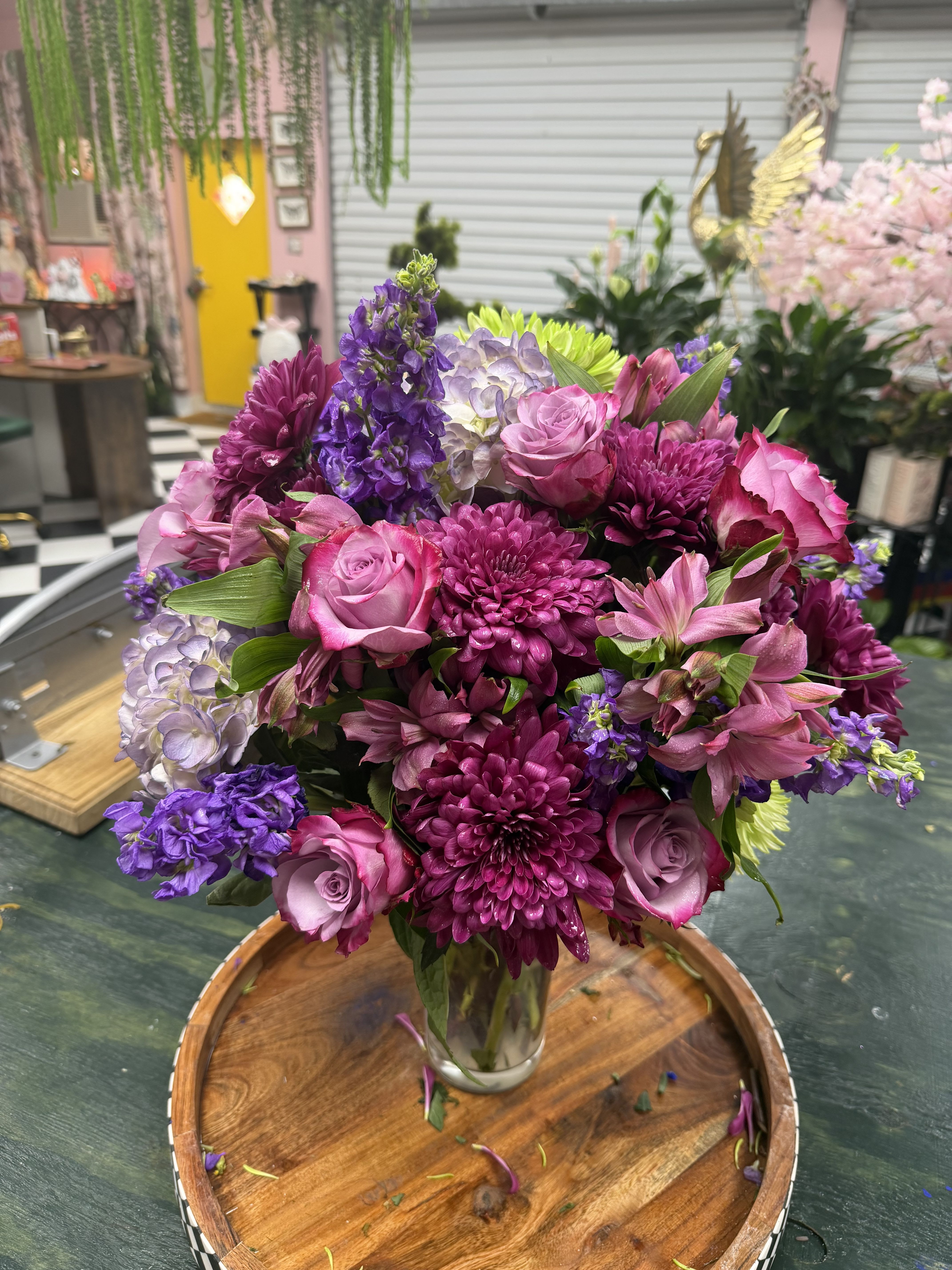 Purple Passion Fresh Cut Floral Vase Arrangement