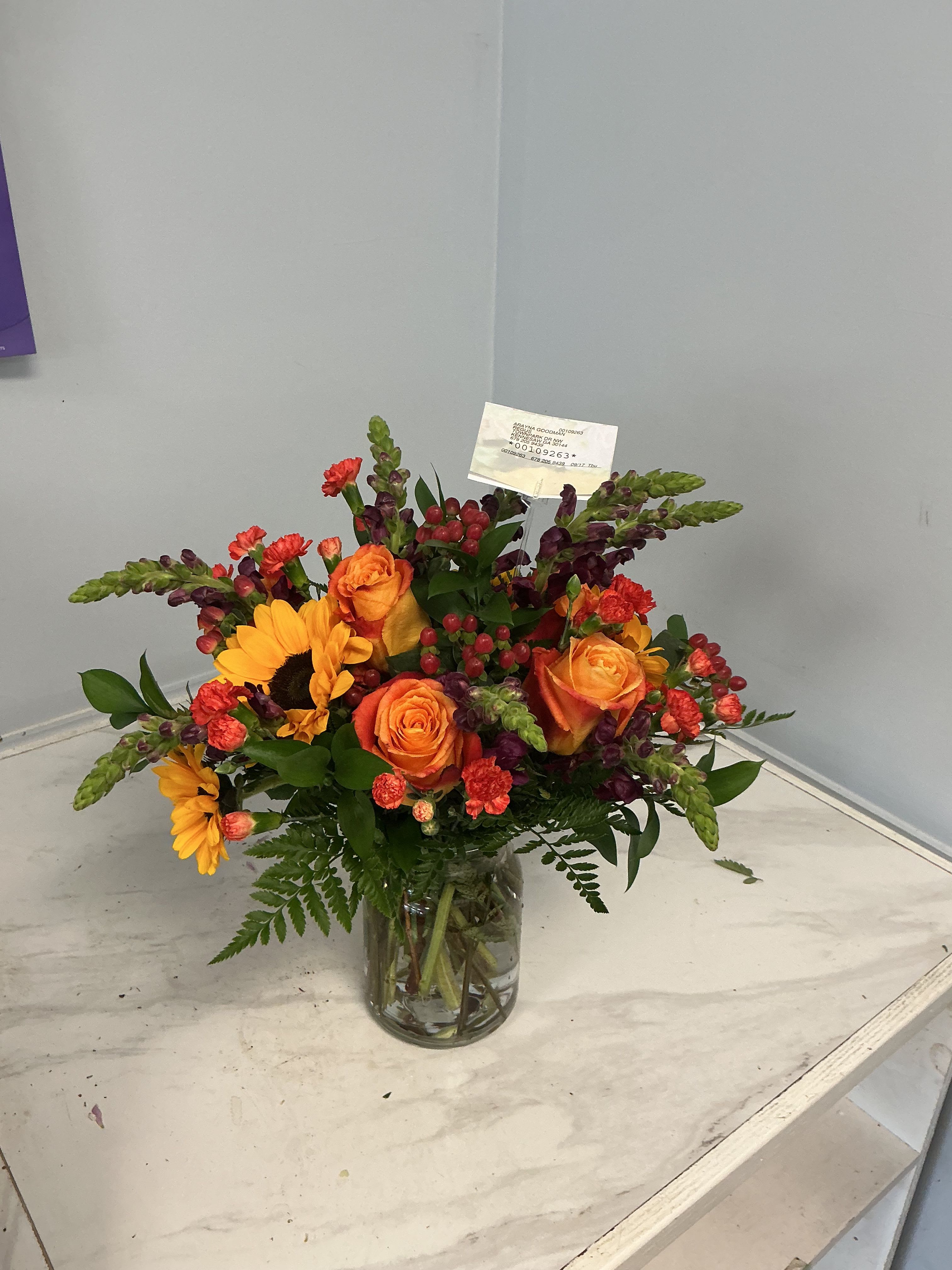 Fall Vase arrangemenr Class Saturday the 12th at 2pm