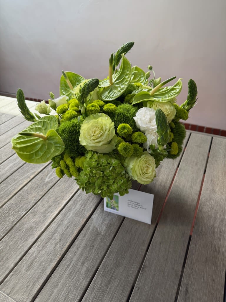 Evergreen Elegance: All-Green Flower Arrangement