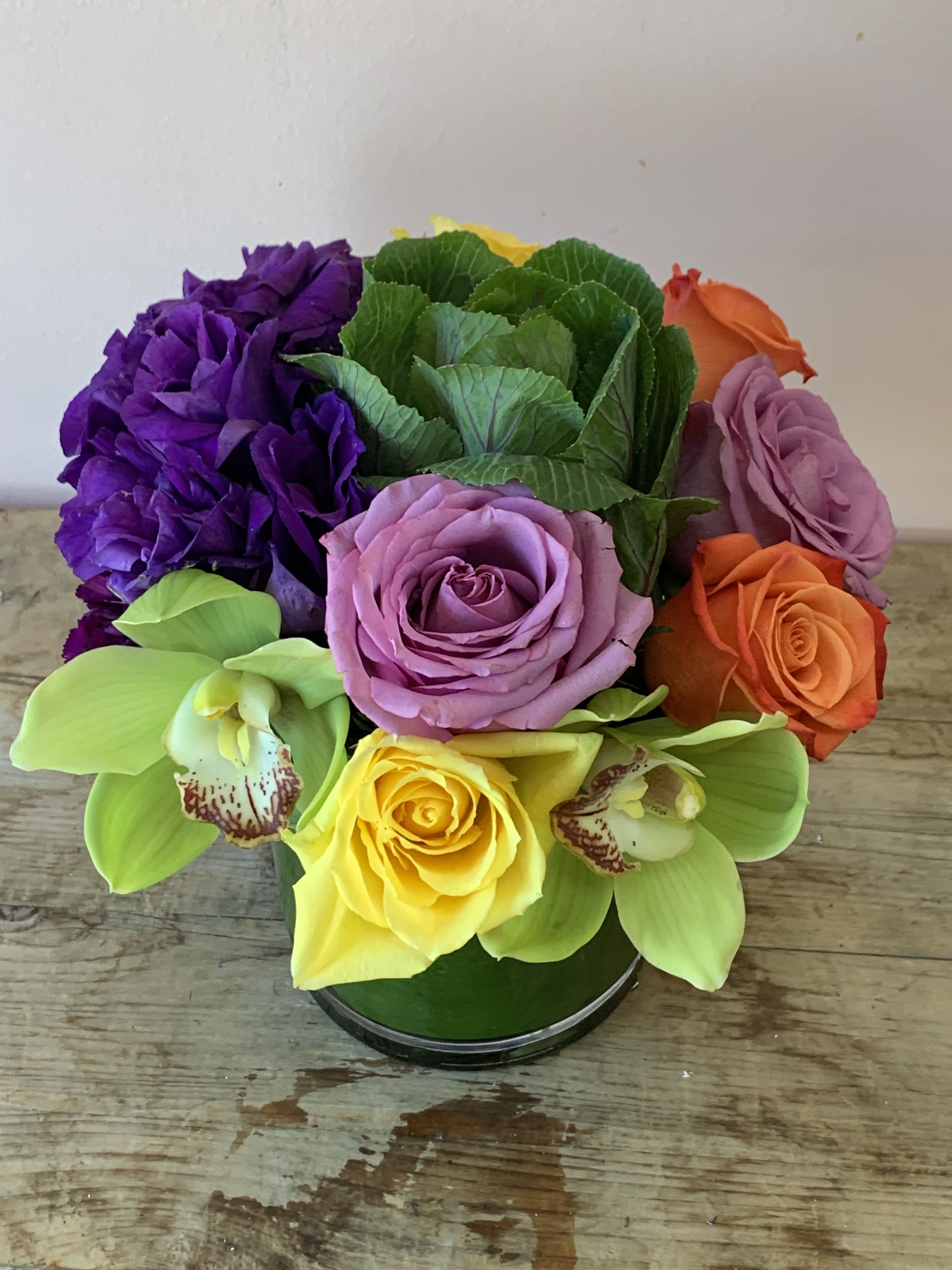 Cymbidiums and Roses Arrangement - W427