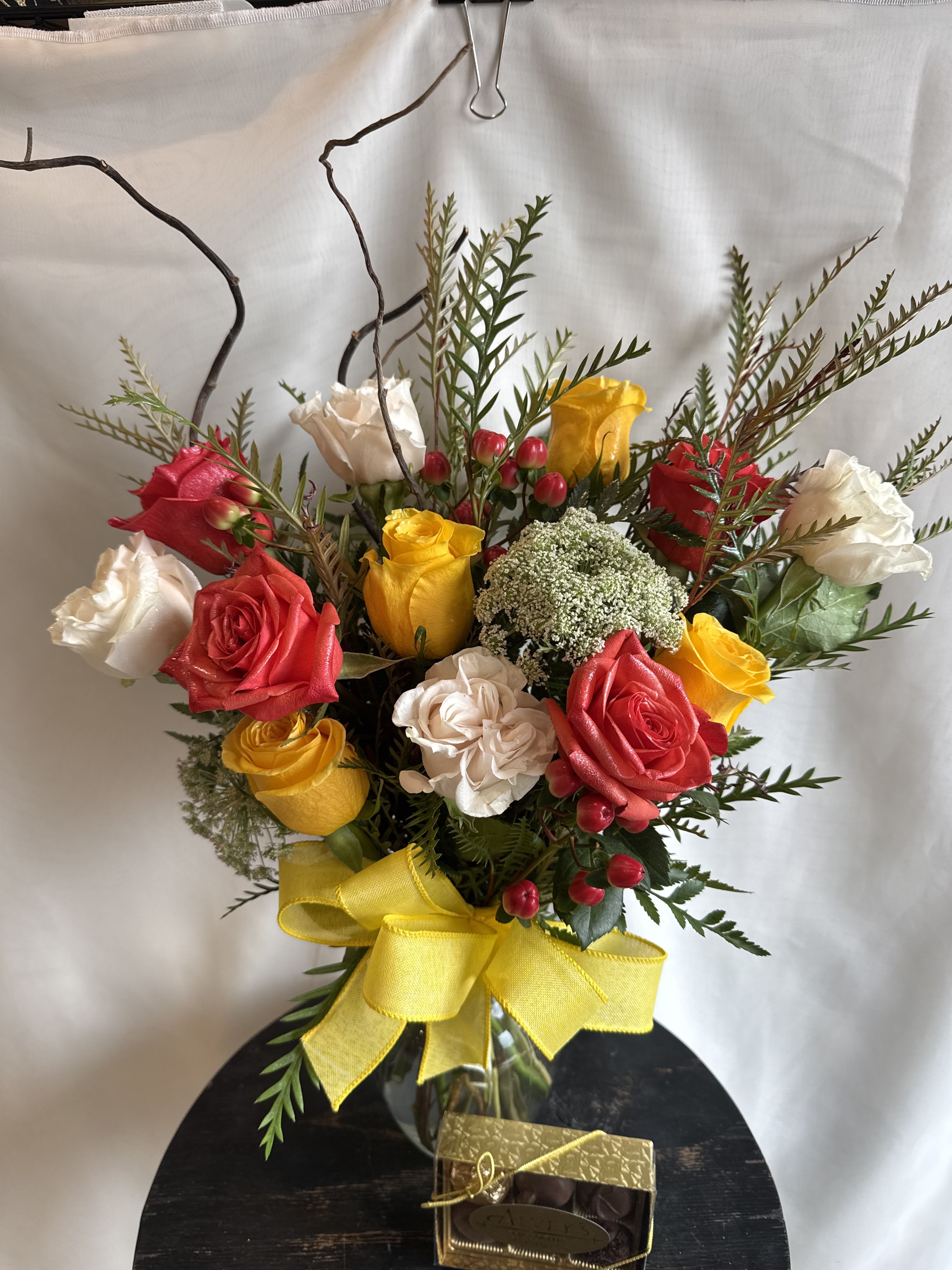 Assorted color of roses; 1, 2, or 3 dozen