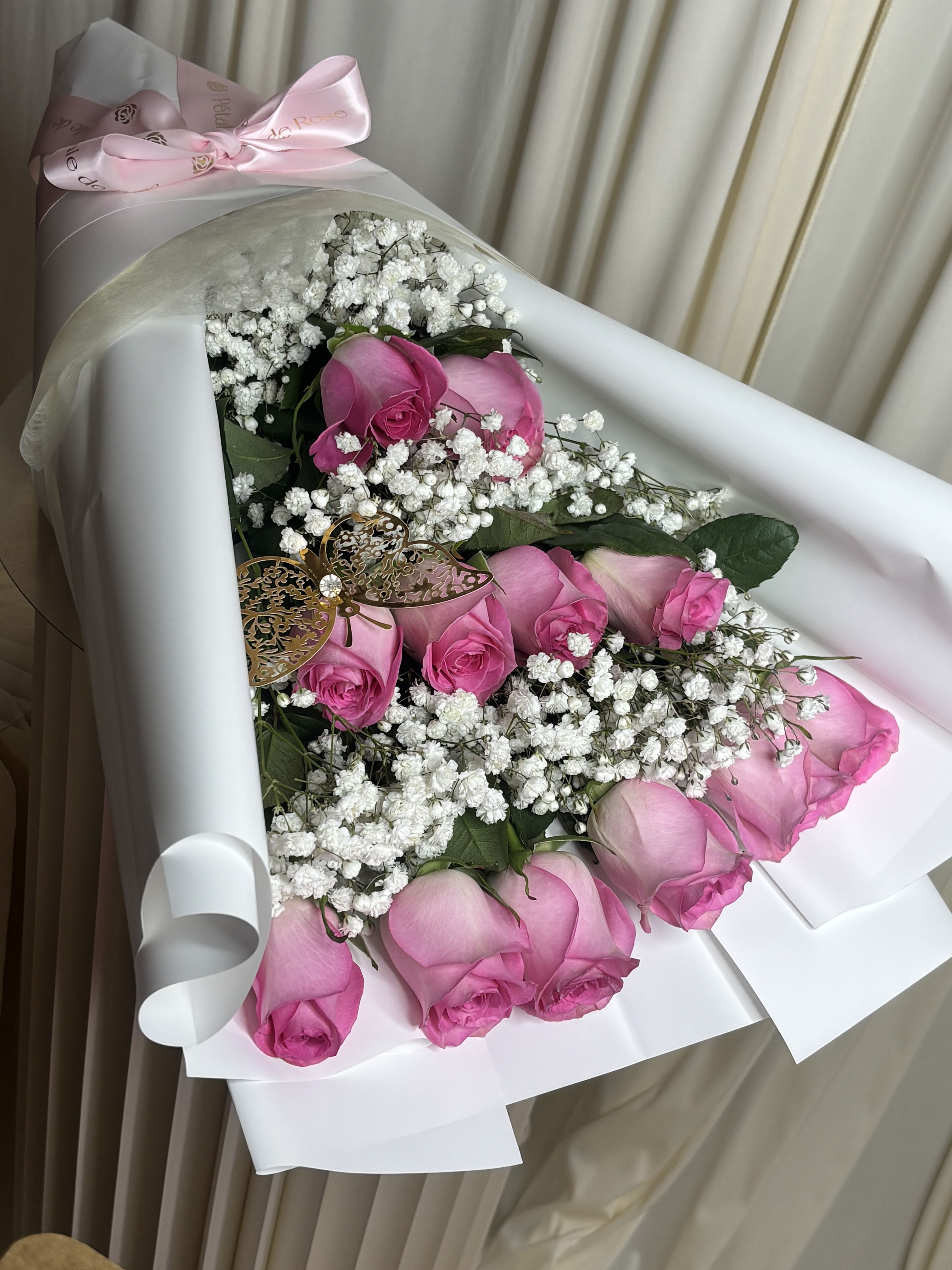 Pink Cloud rose bouquet