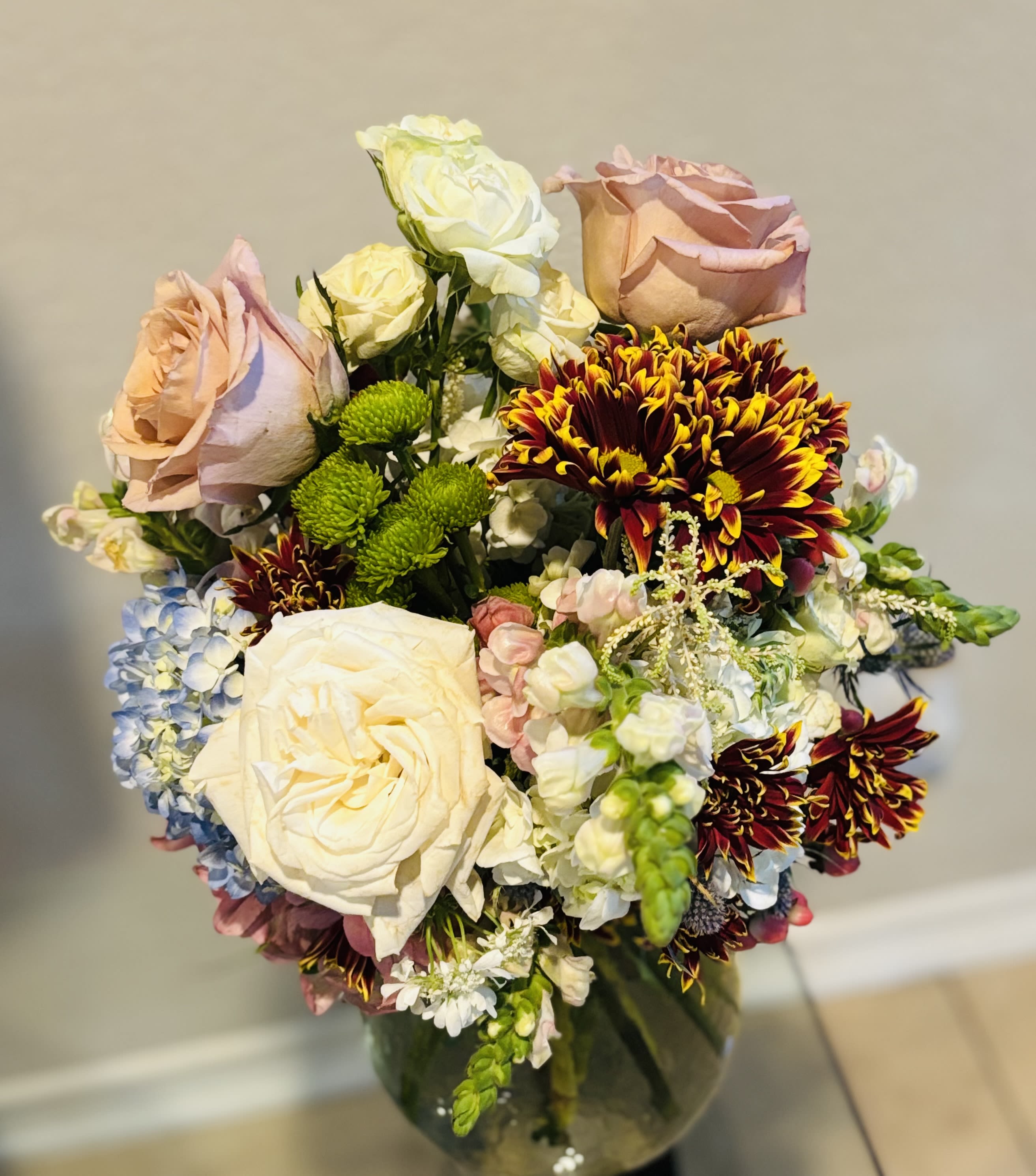 Spring Garden Elegance | Tulips & Spray Roses Vase Arrangement
