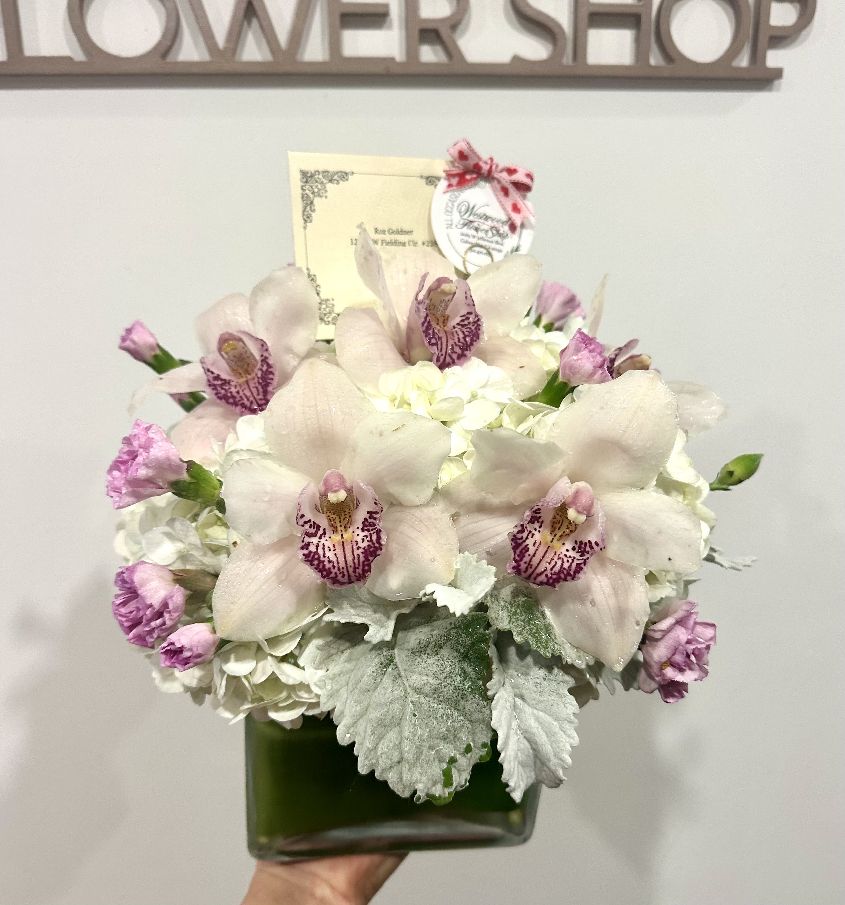 Pink Orchid Centerpiece
