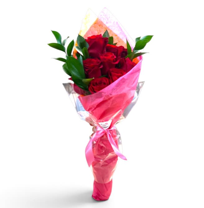 Wrapped Dozen Roses 