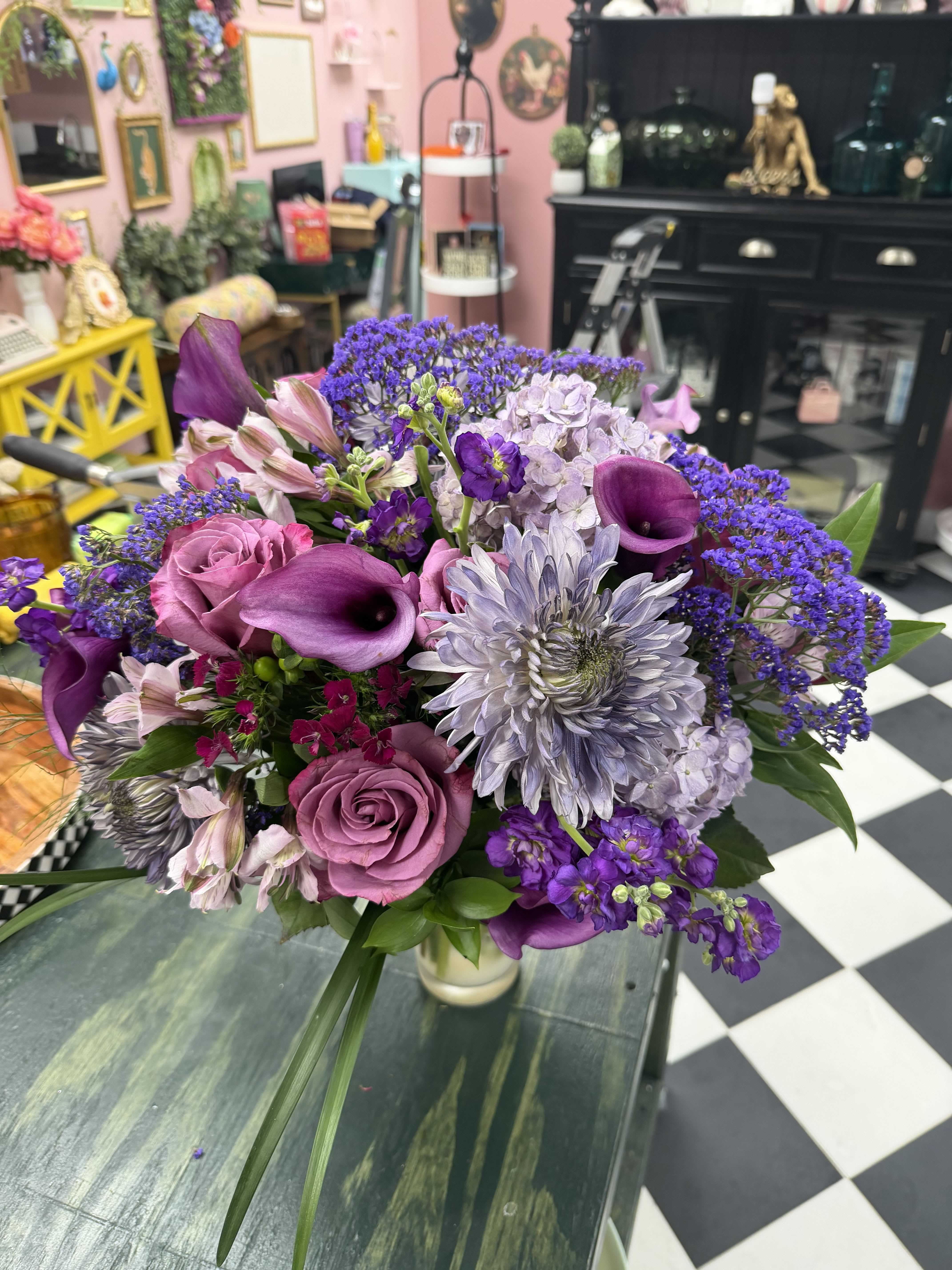 Purple Passion Fresh Cut Floral Vase Arrangement