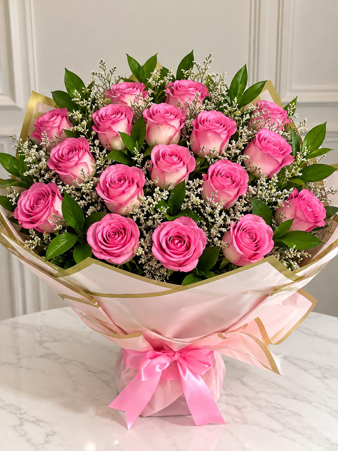 24 Pinks Roses wrapping paper