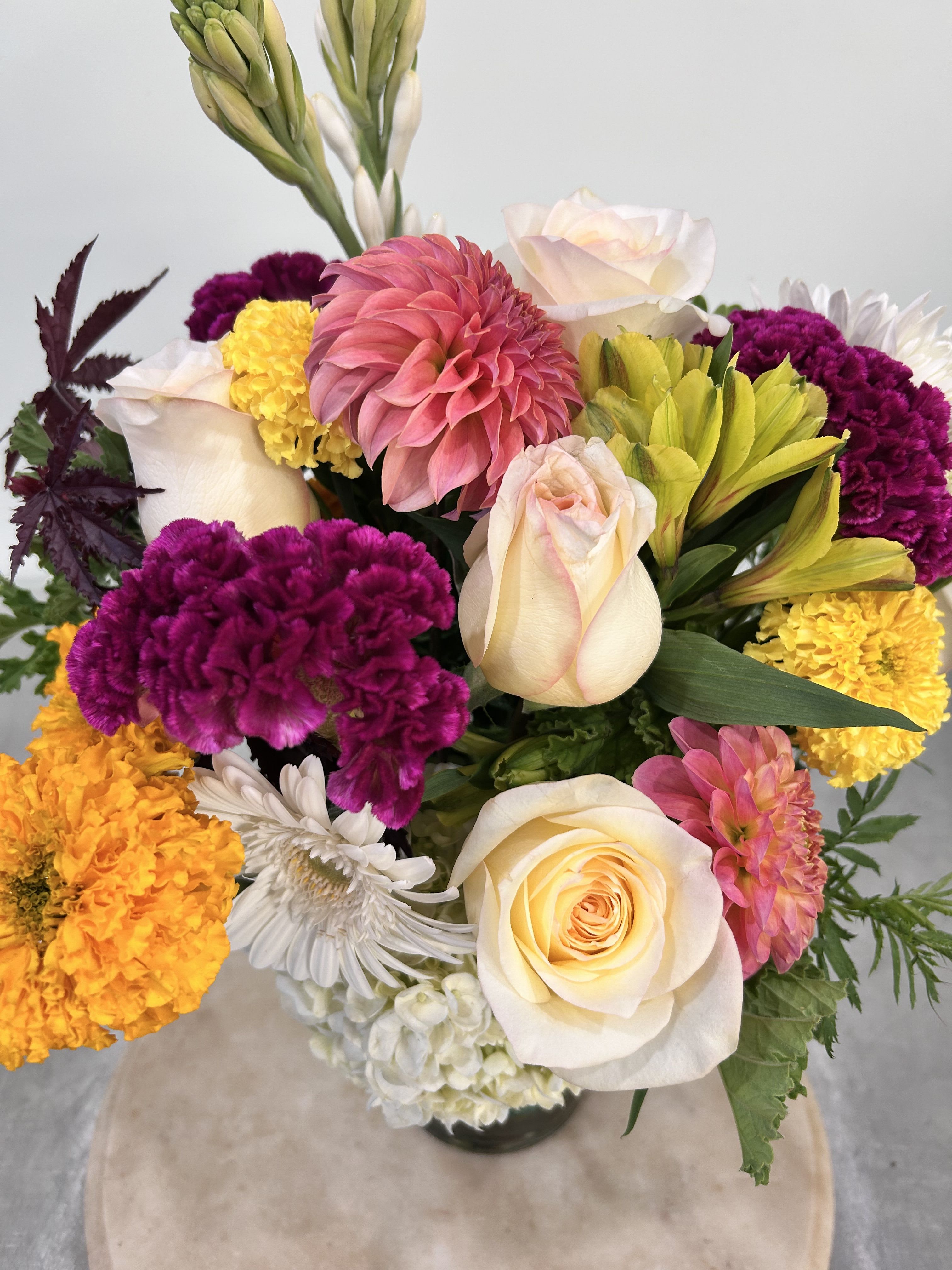 Flowers in a Glass Cylinder