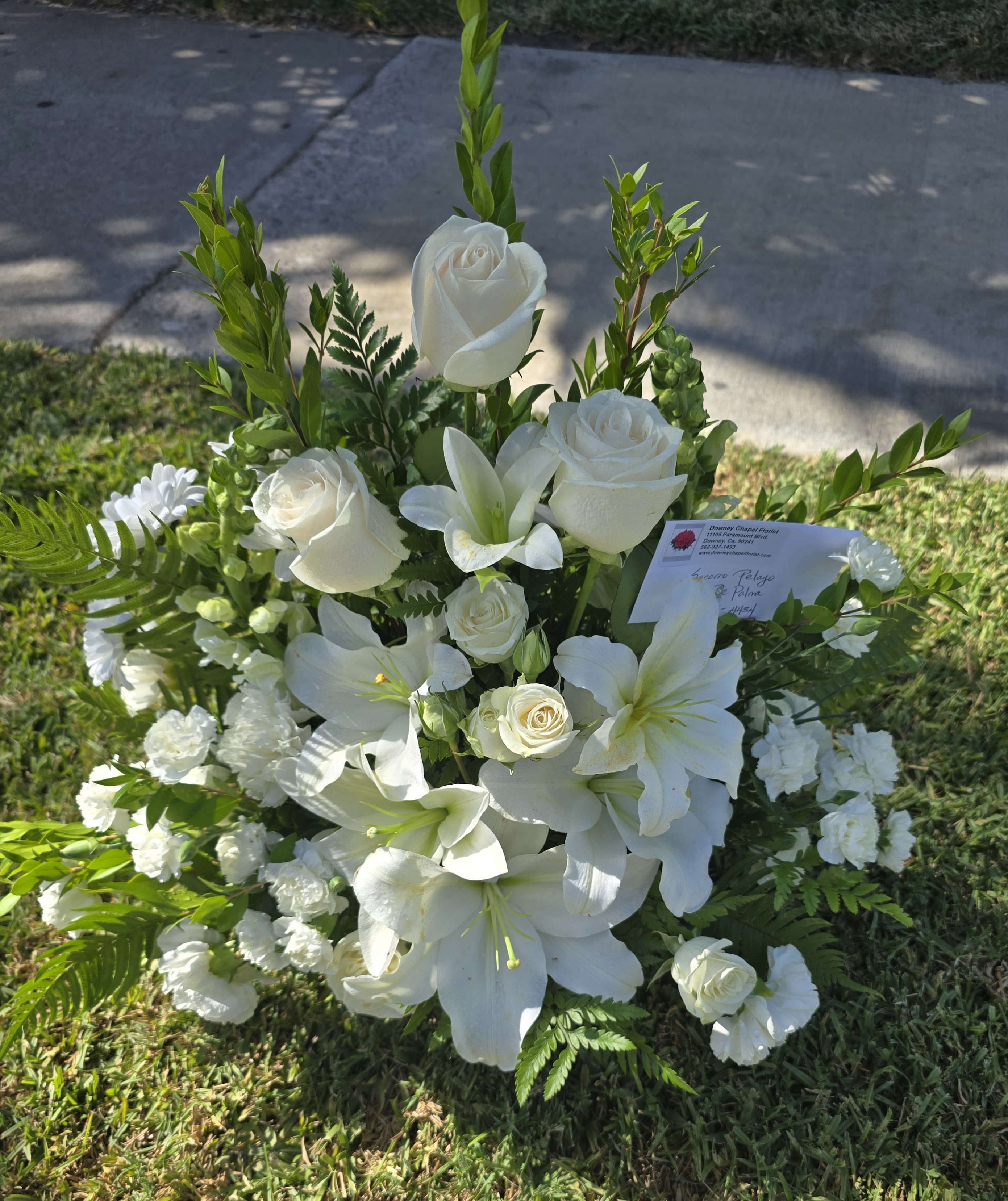 Peaceful White Lilies Basket 