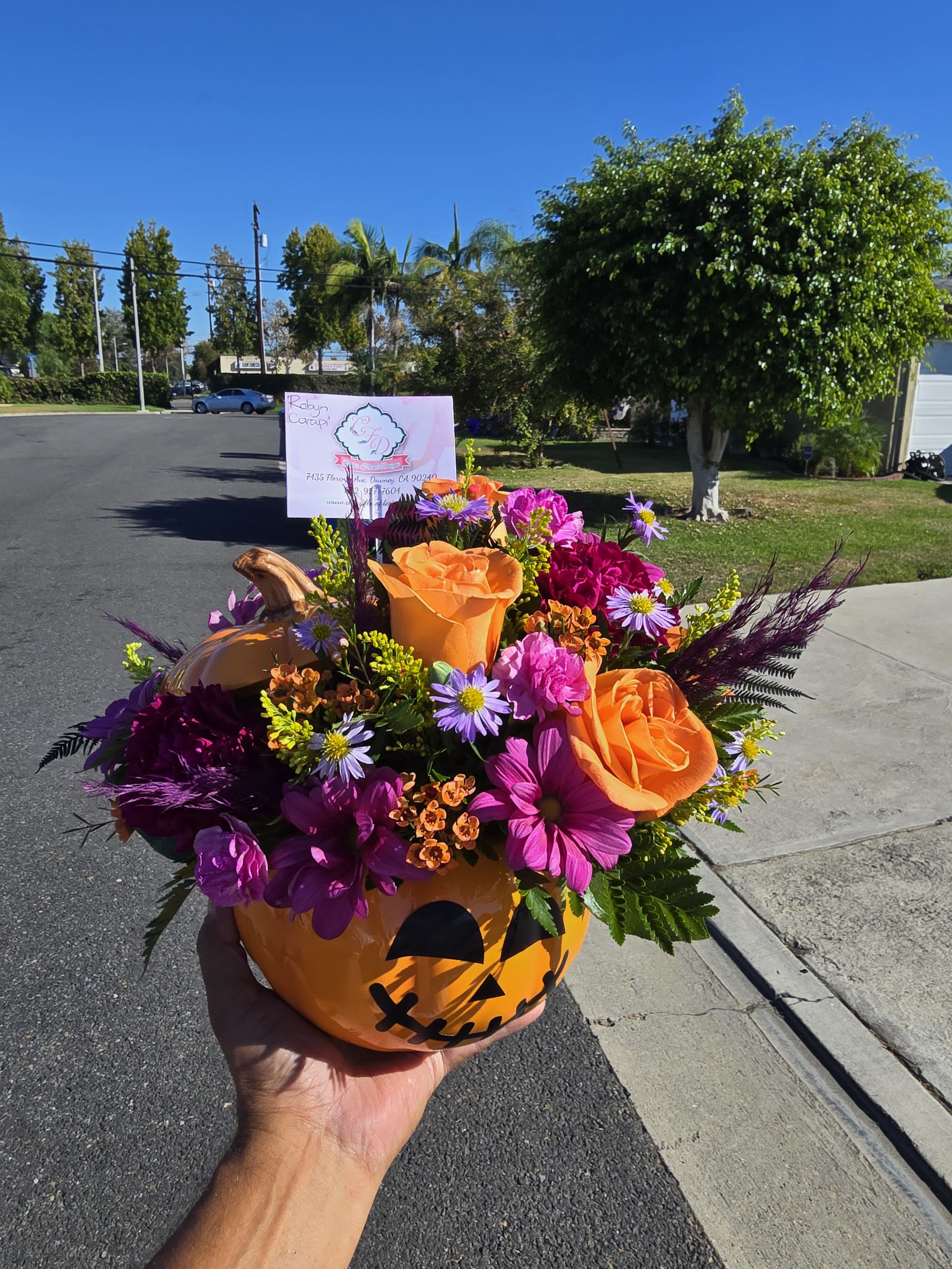 Spooky Ceramic Pumpkin
