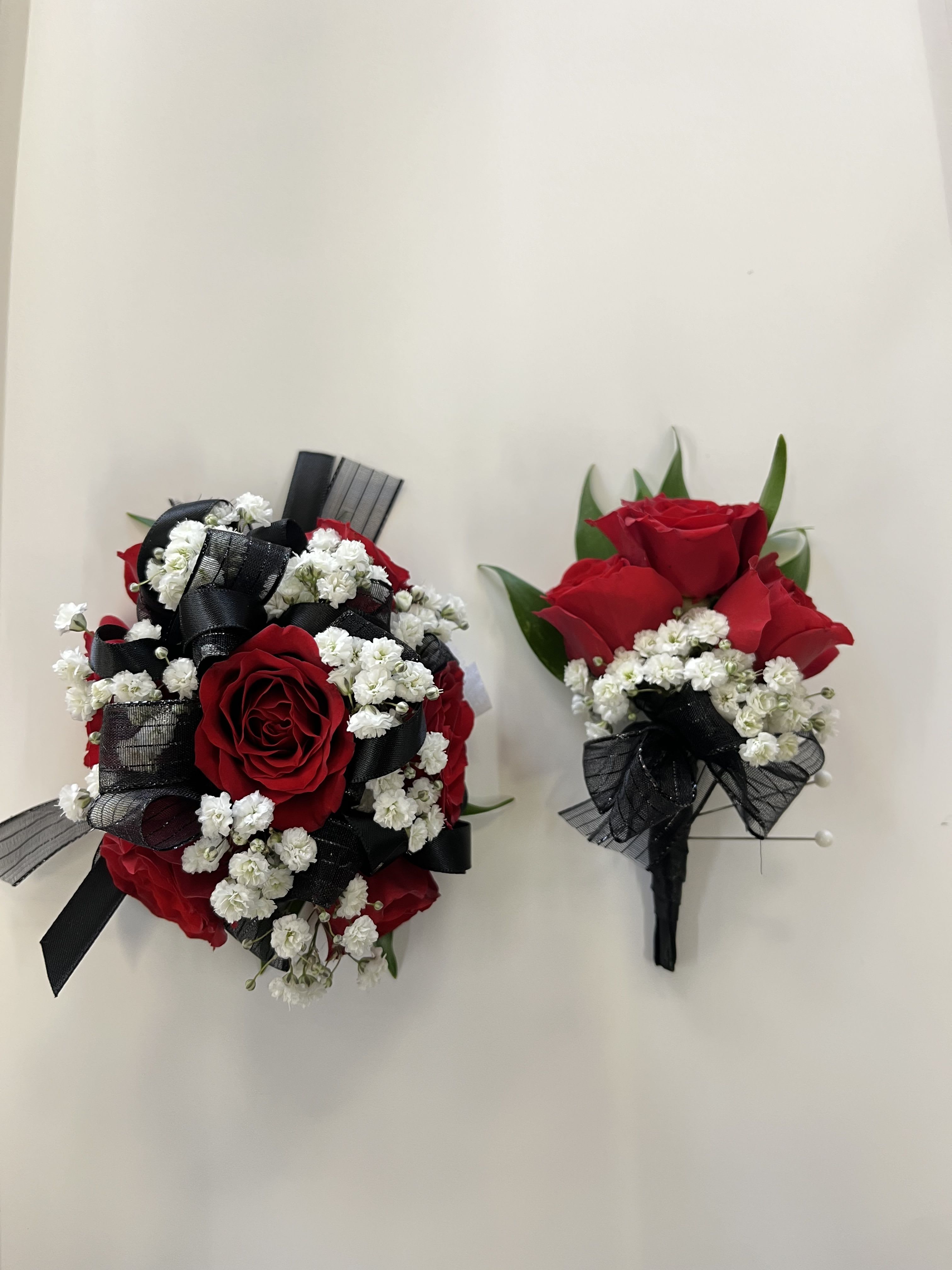 Red Rose Corsage & Boutonnière