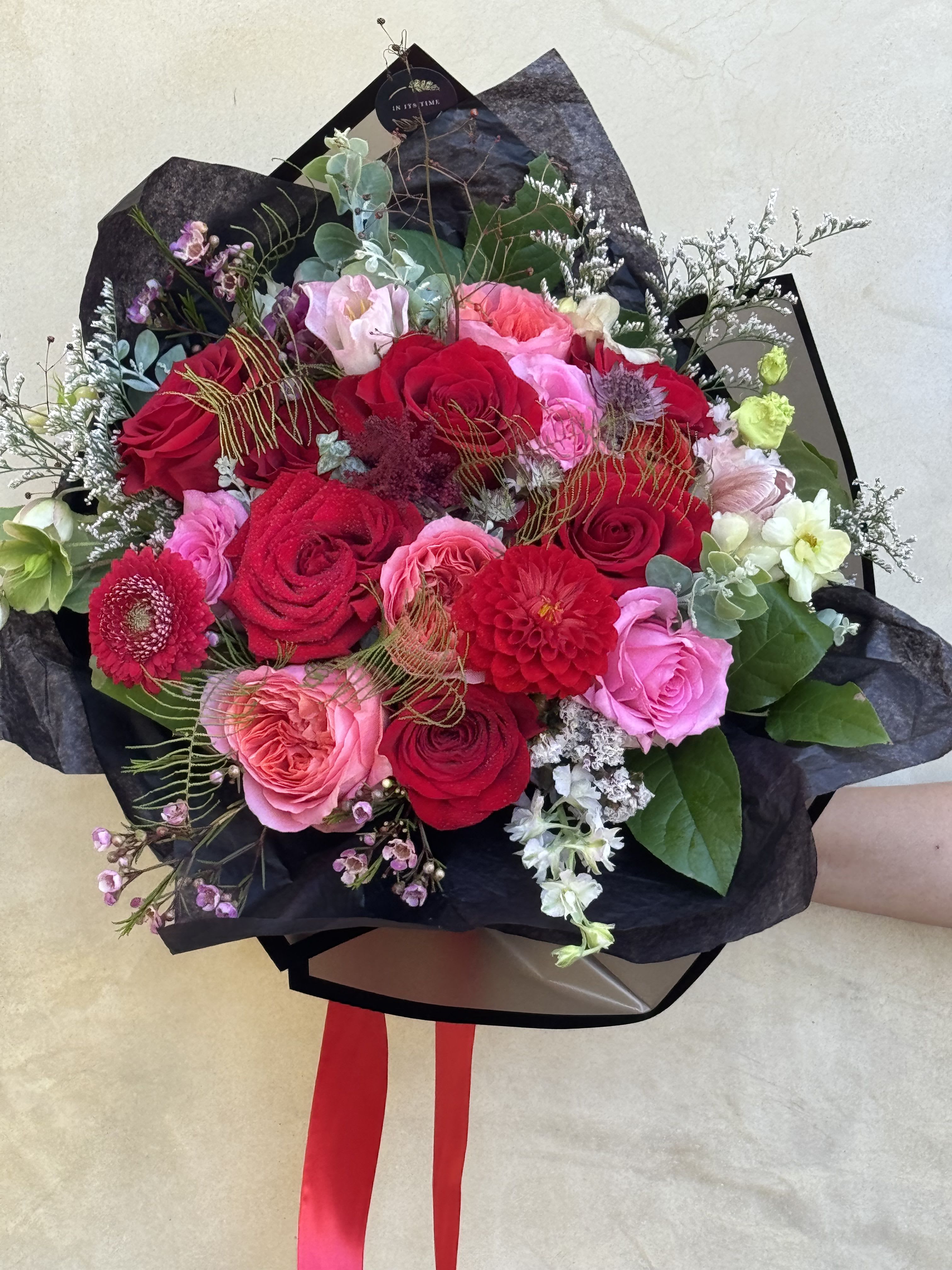 English Garden wrapped bouquet