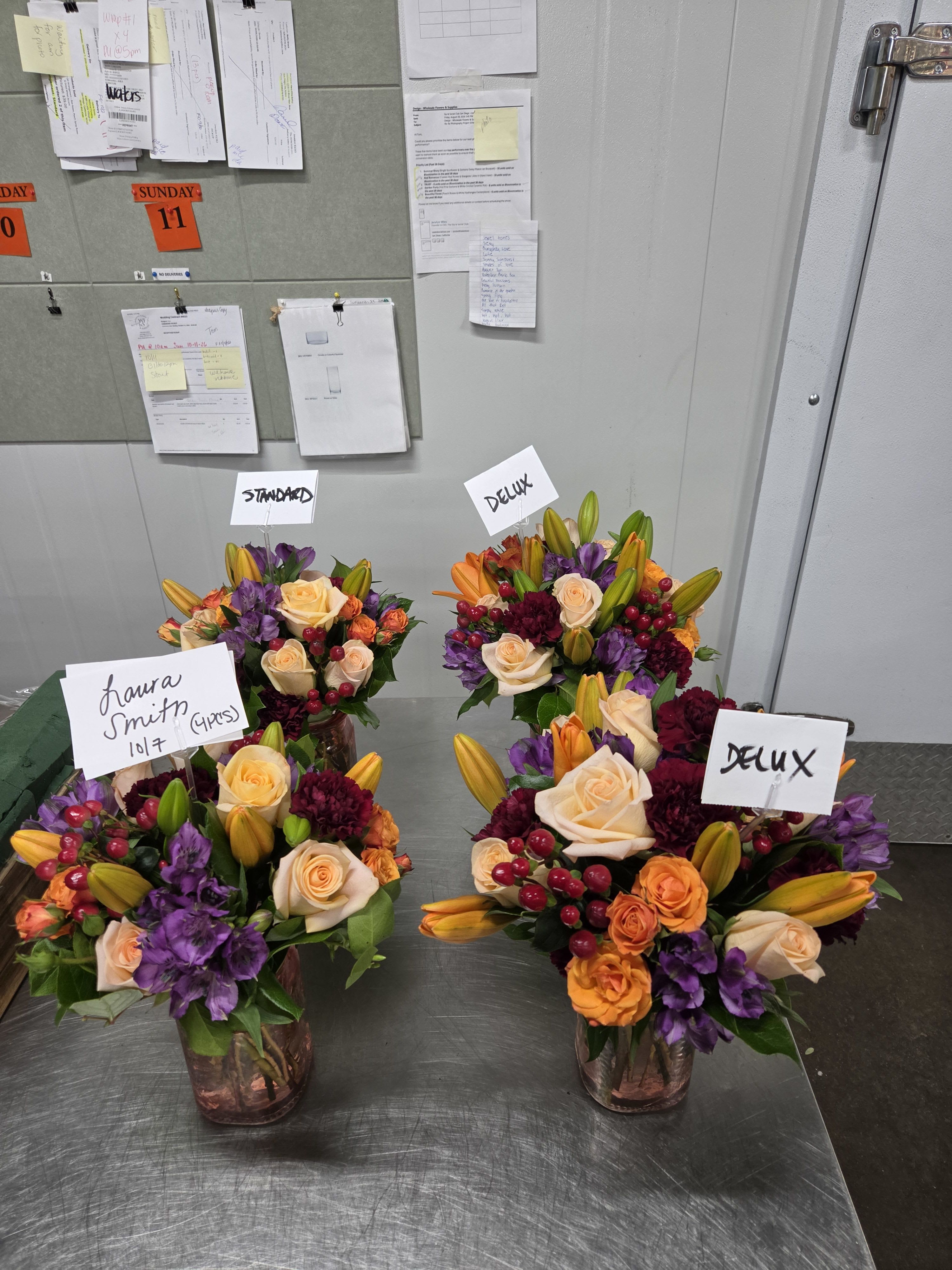 Autumn Harvest Mason Jar Arrangement – Red Roses, Peach Spray Roses & Dried Wheat Accent