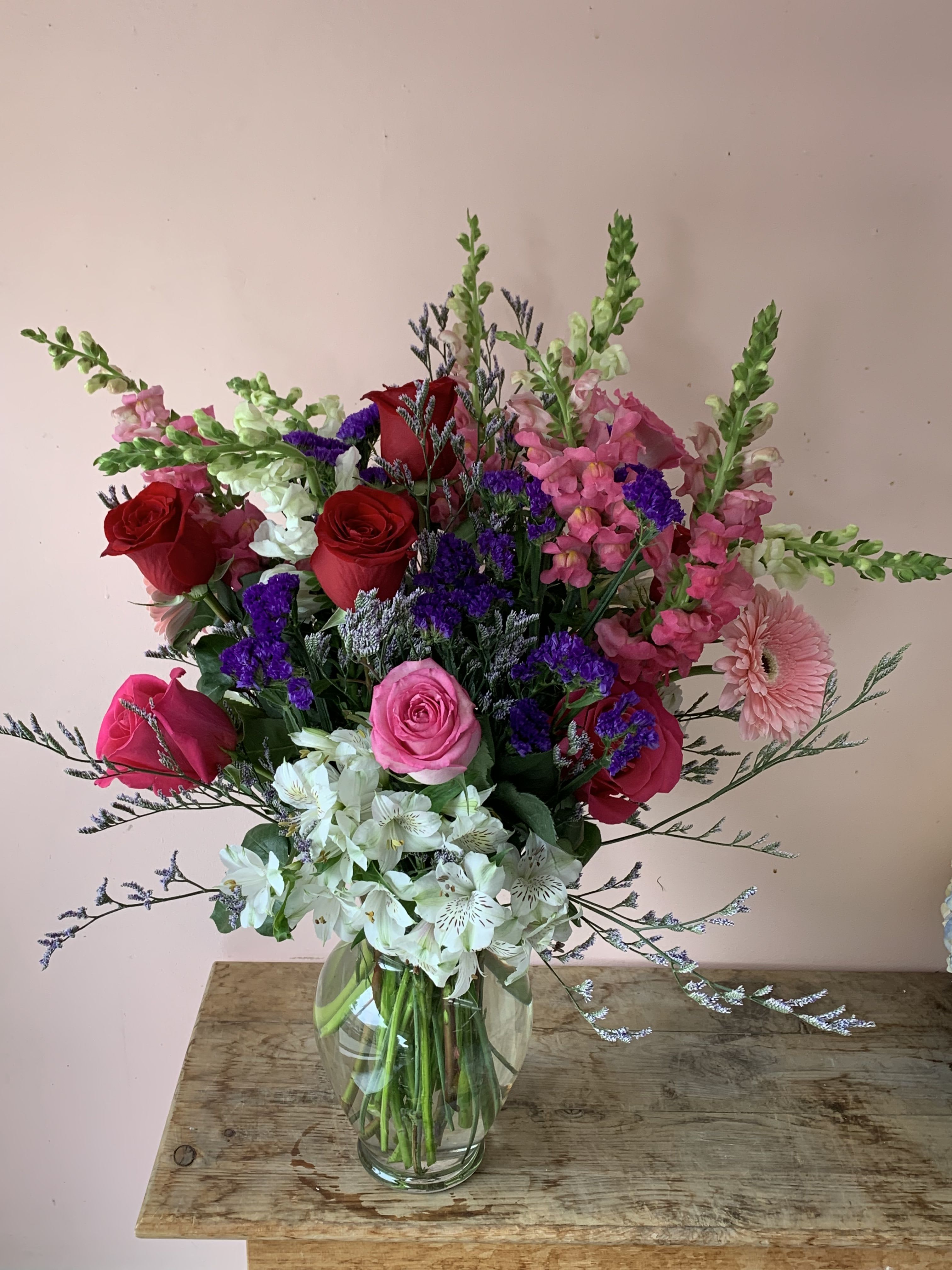 Pet-Safe Snapdragon & Rose Arrangement | Same Day Flower Delivery SF