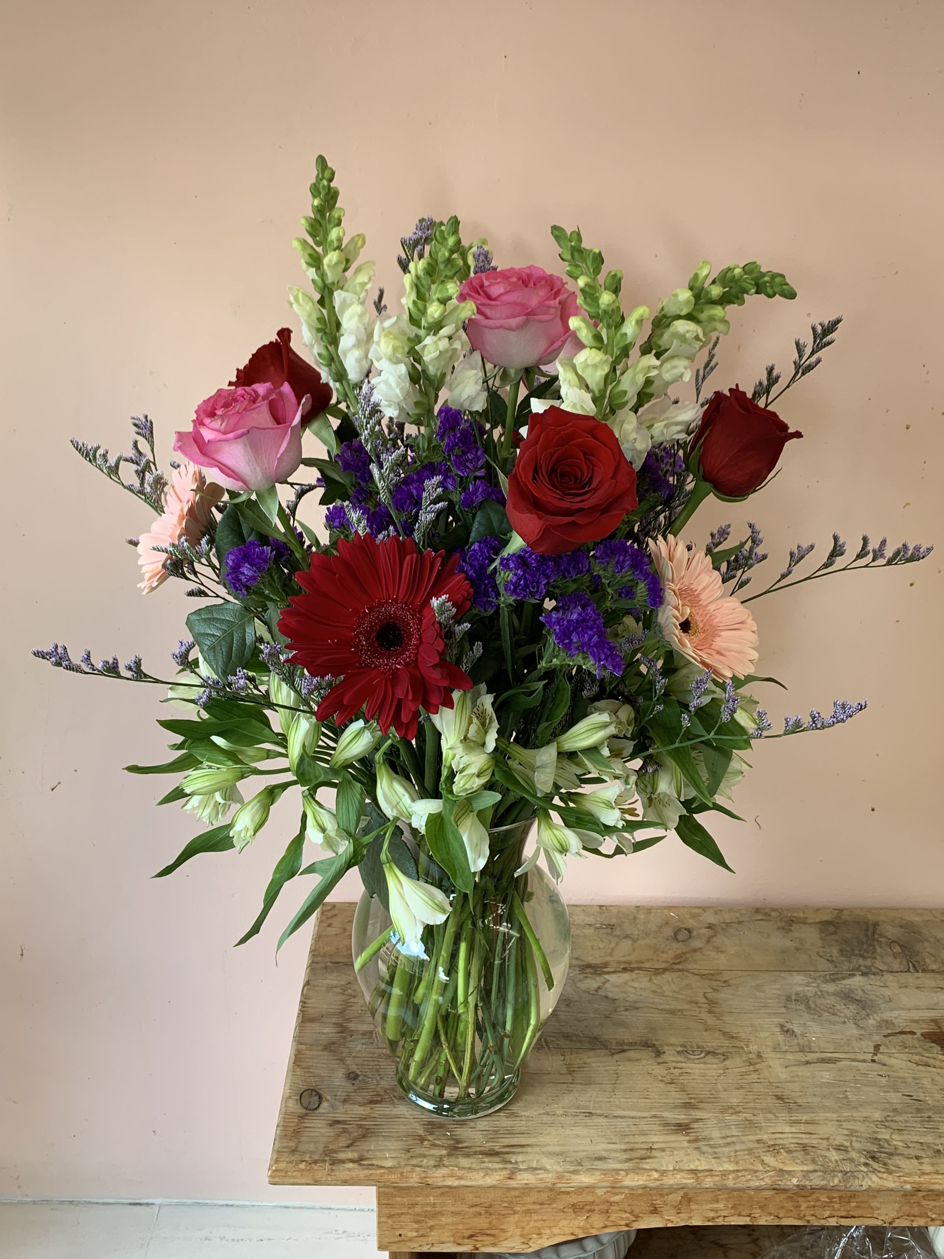 Pet-Safe Snapdragon & Rose Arrangement | Same Day Flower Delivery SF