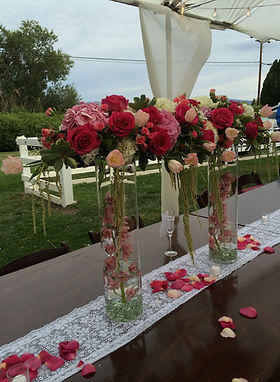 Tall centerpieces with roses