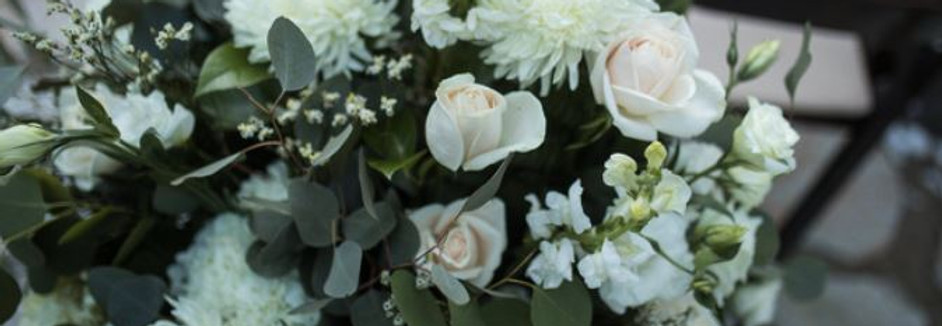White roses and hydrangeas