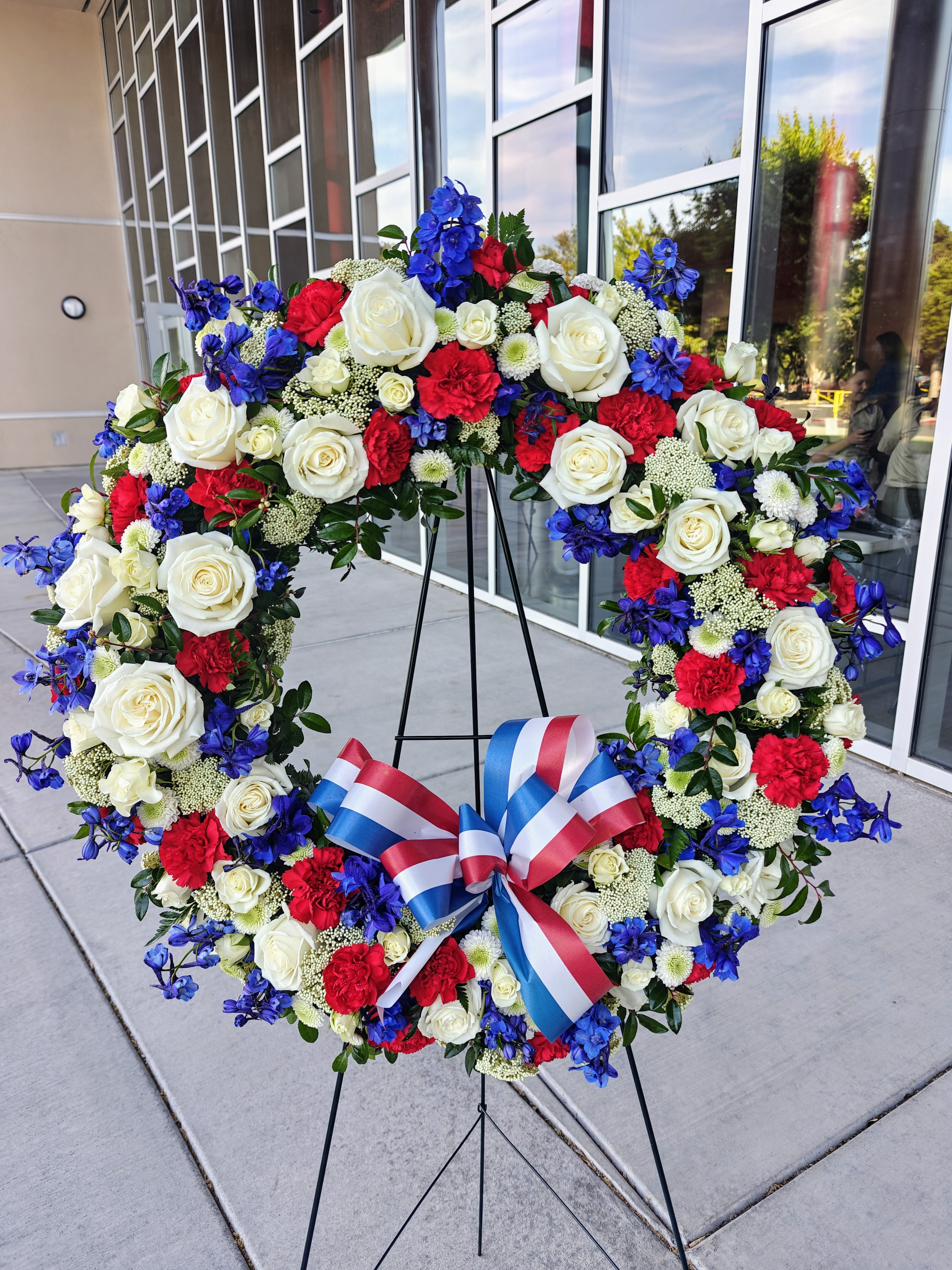 Red white and blue wreath
