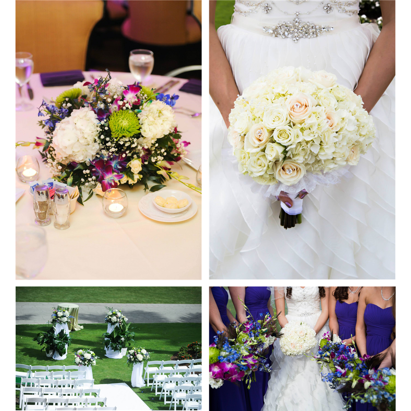 The Westberry Wedding with vivid pops of color from orchids and delphiniums